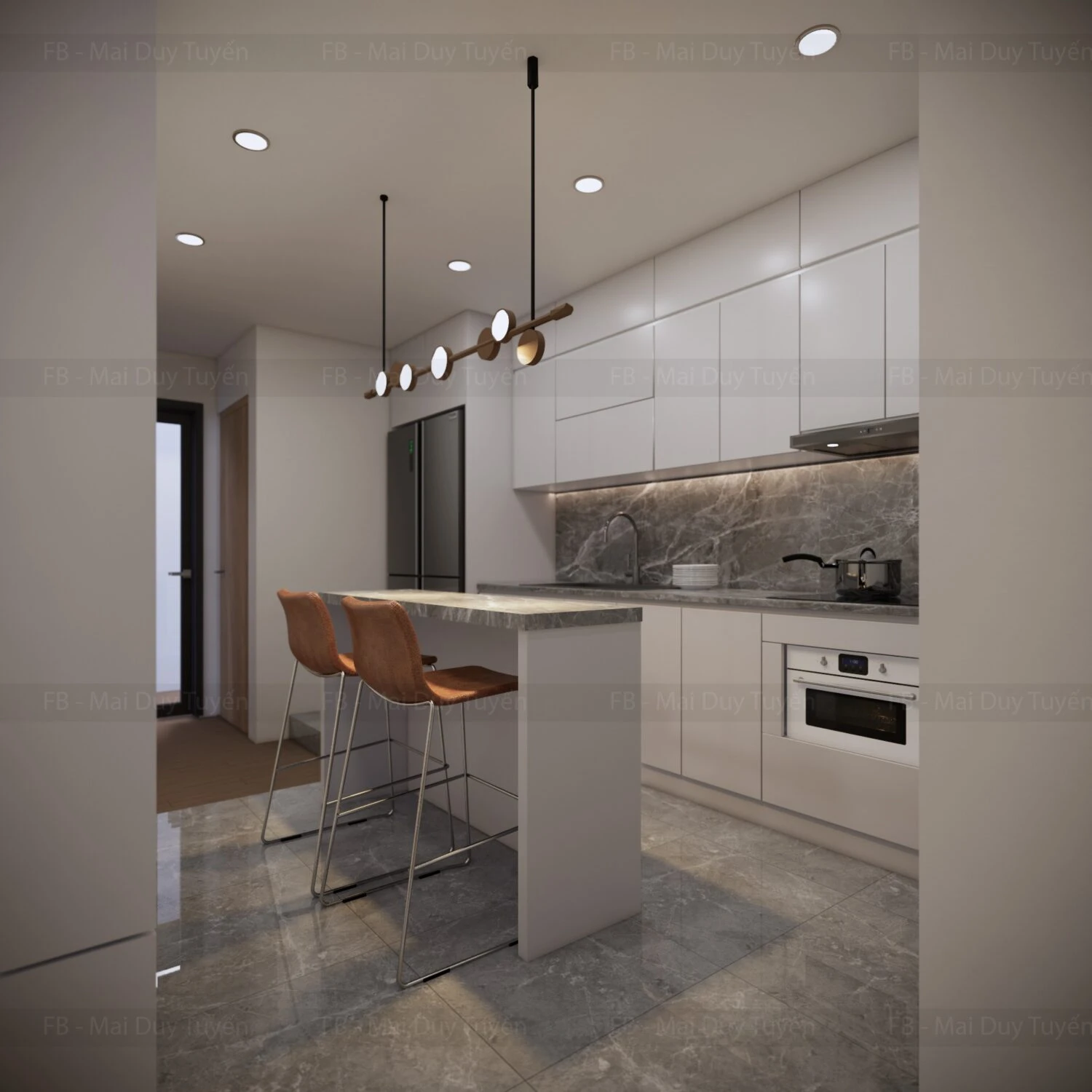 Living Room - Dining Room SketchUp Model Download Enscape Modern Free ID 218000169 (Mai Duy Tuyen)