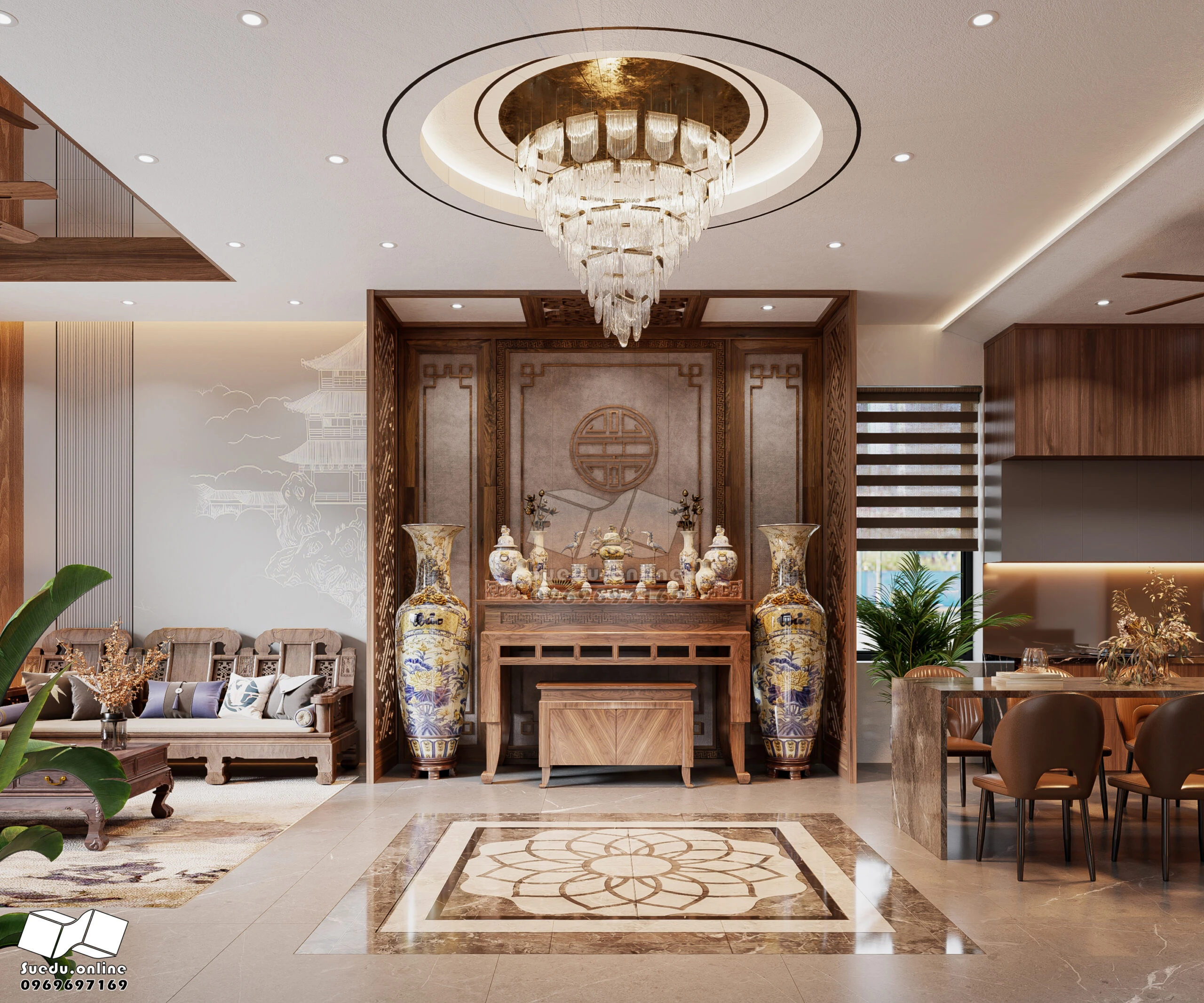 Living Room - Dining Room SketchUp Model Download Vantage Modern Free ID 218000229 (Phan Thuc)