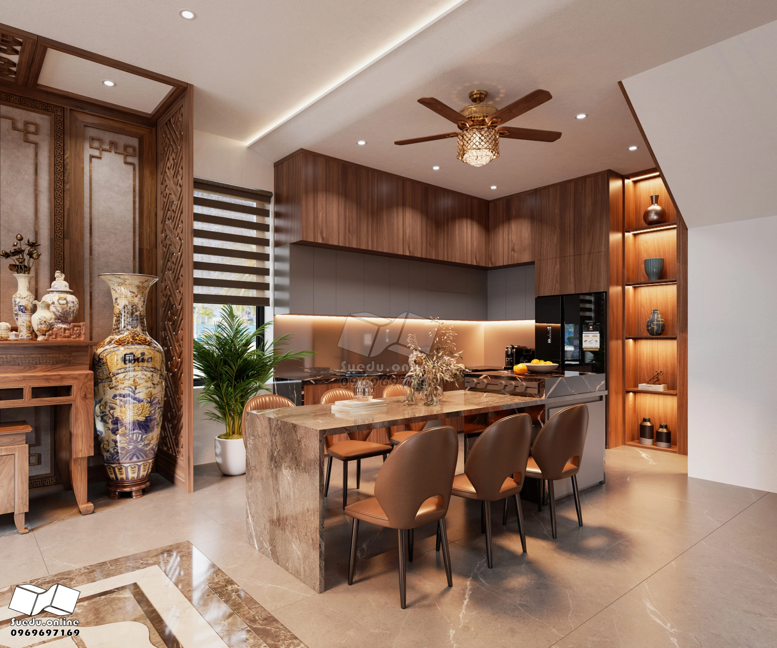 Living Room - Dining Room SketchUp Model Download Vantage Modern Free ID 218000229 (Phan Thuc)