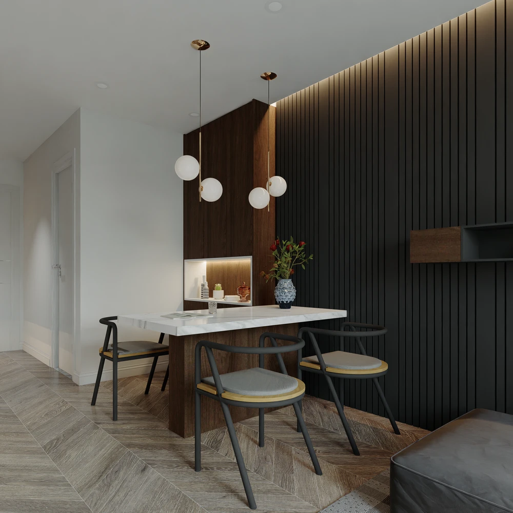 Living Room - Dining Room SketchUp Model Free Download D5 Modern ID 218000133 (Quoc Vi Phan Phan)