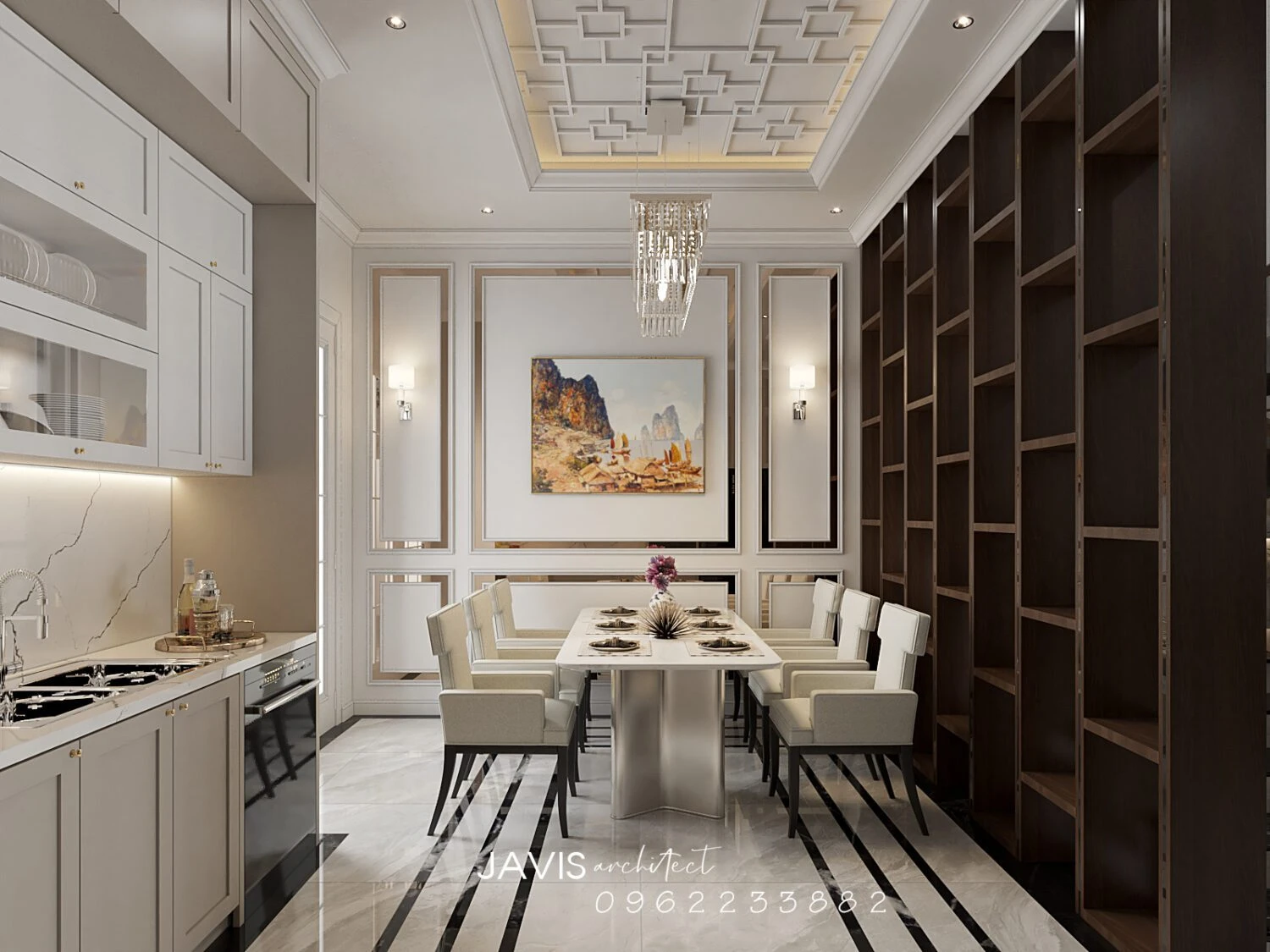 Living Room - Dining Room SketchUp Model Free Download Enscape Modern ID 218000193 (Hoang Thang)