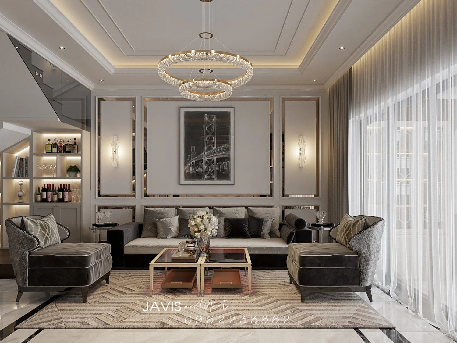 Living Room - Dining Room SketchUp Model Free Download Enscape Modern ID 218000193 (Hoang Thang)