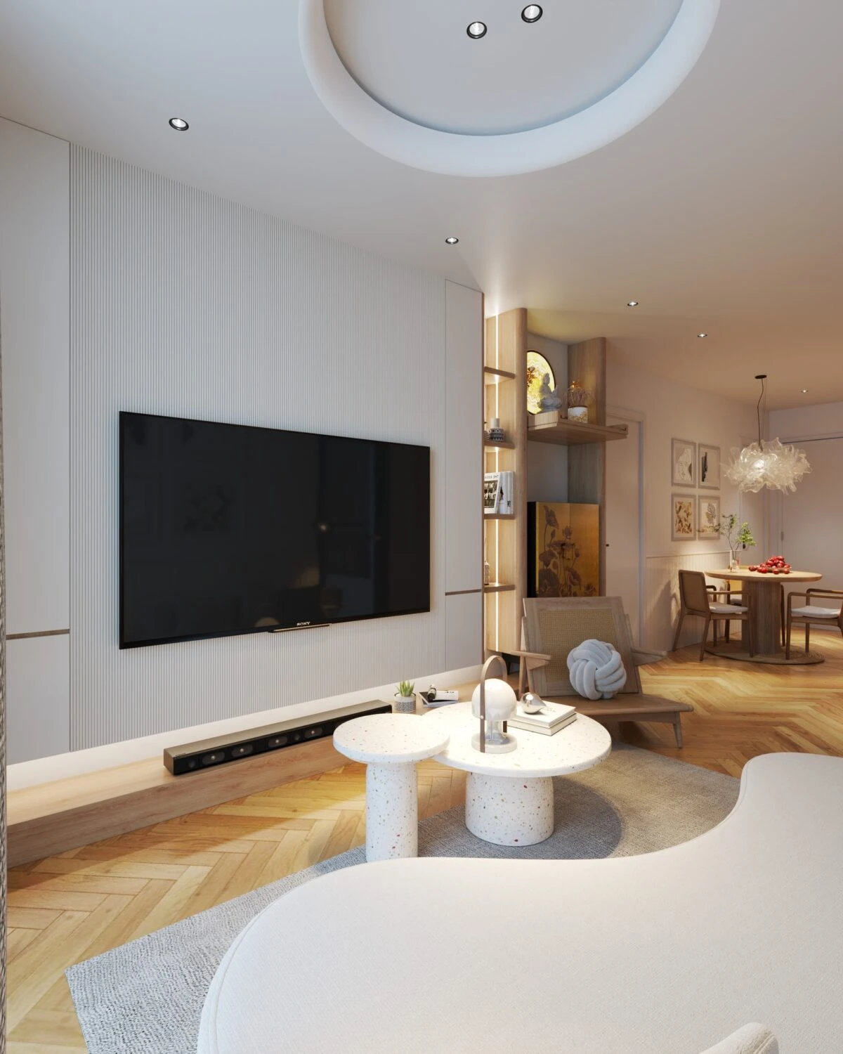 Living Room - Dining Room SketchUp Model Free Download Modern ID 218000163 (Le Manh Tien)