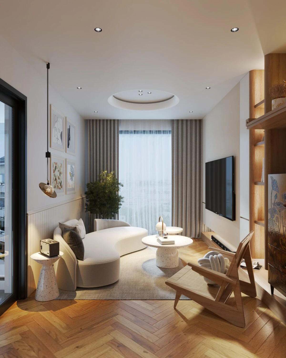 Living Room - Dining Room SketchUp Model Free Download Modern ID 218000163 (Le Manh Tien)