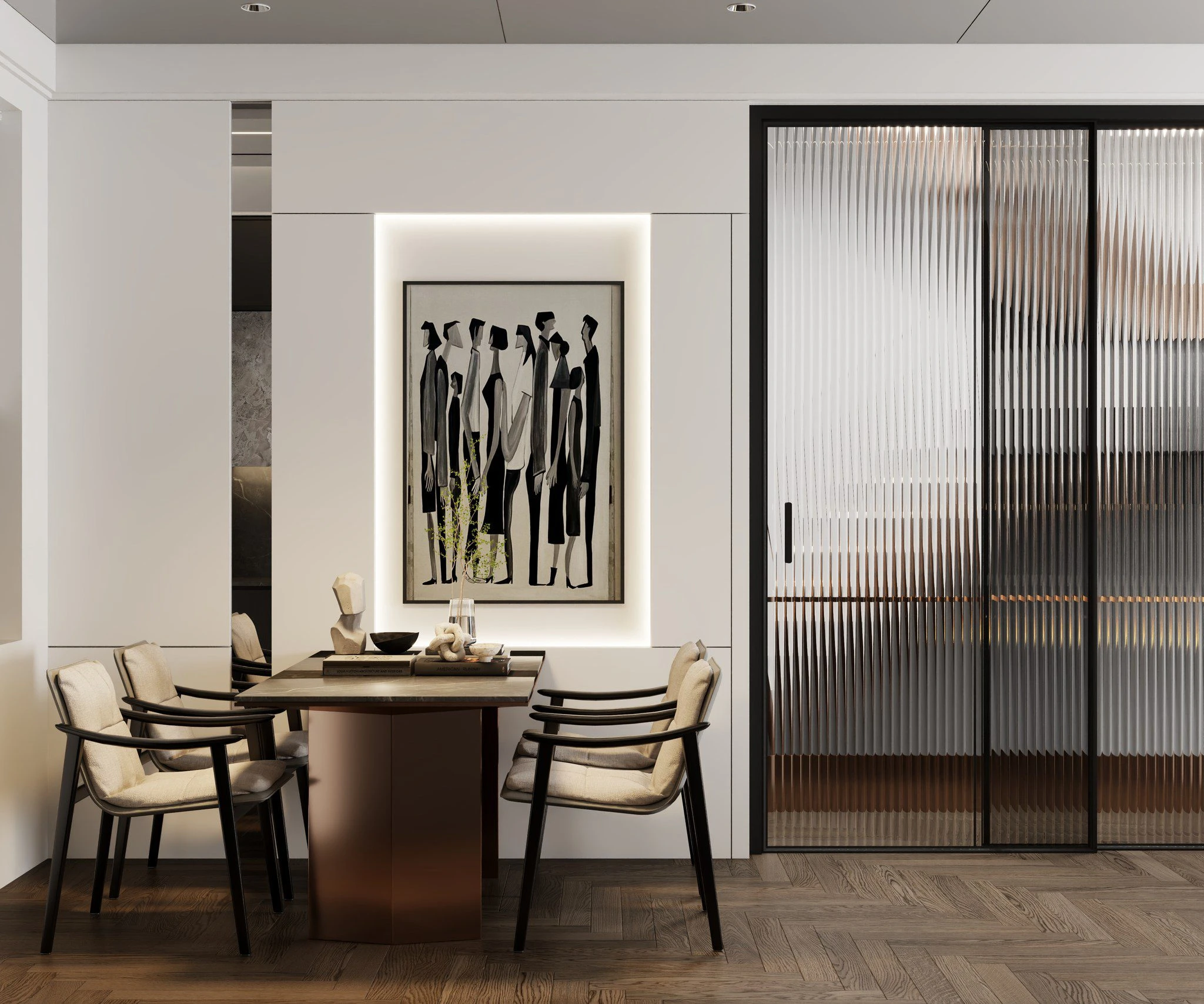 Living Room - Dining Room SketchUp Model Free Download Vray Modern ID 218000223 (Hung Duong Do)