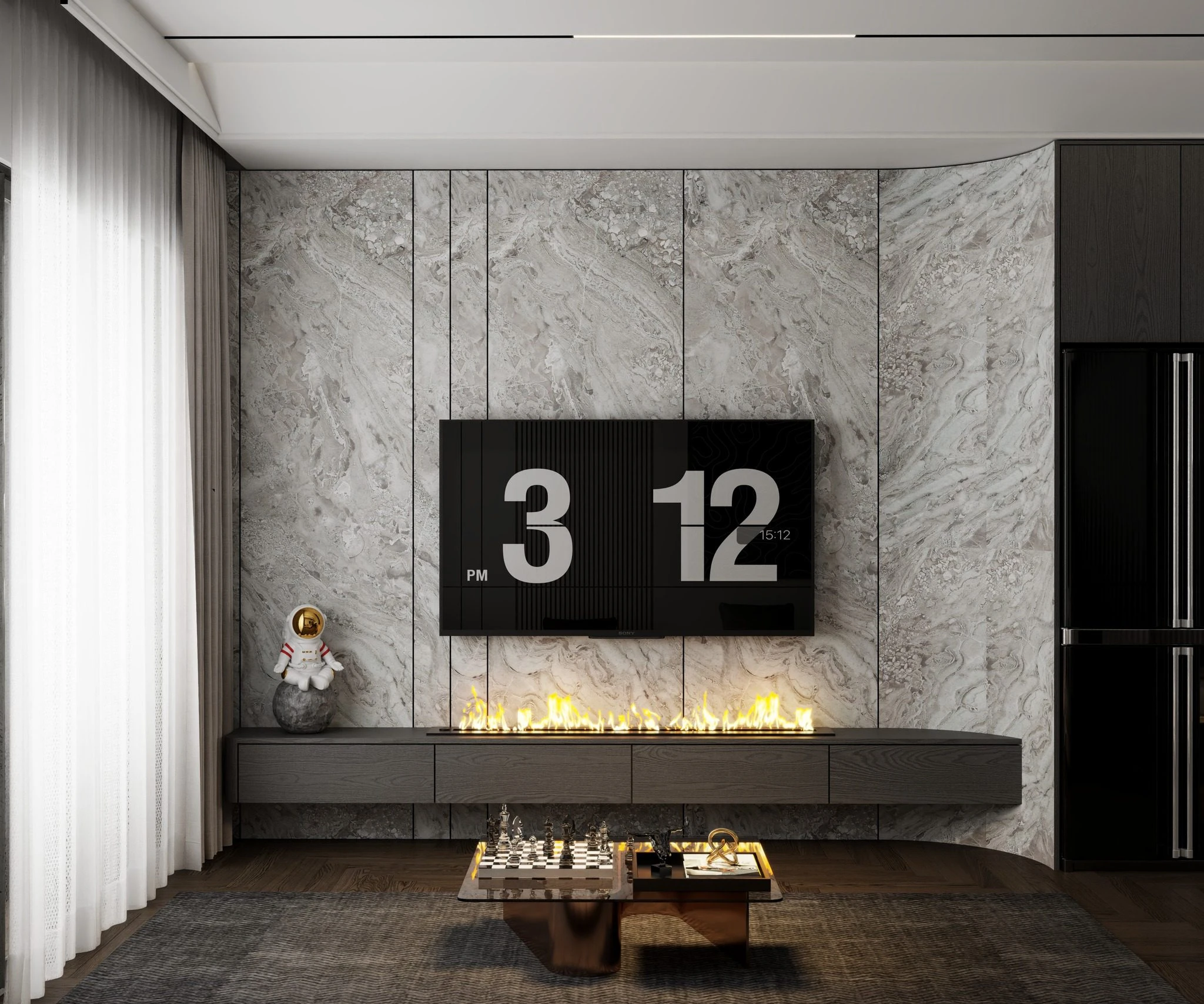 Living Room - Dining Room SketchUp Model Free Download Vray Modern ID 218000223 (Hung Duong Do)