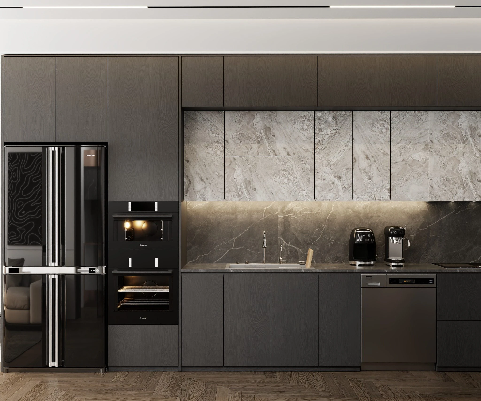 Living Room - Dining Room SketchUp Model Free Download Vray Modern ID 218000223 (Hung Duong Do)