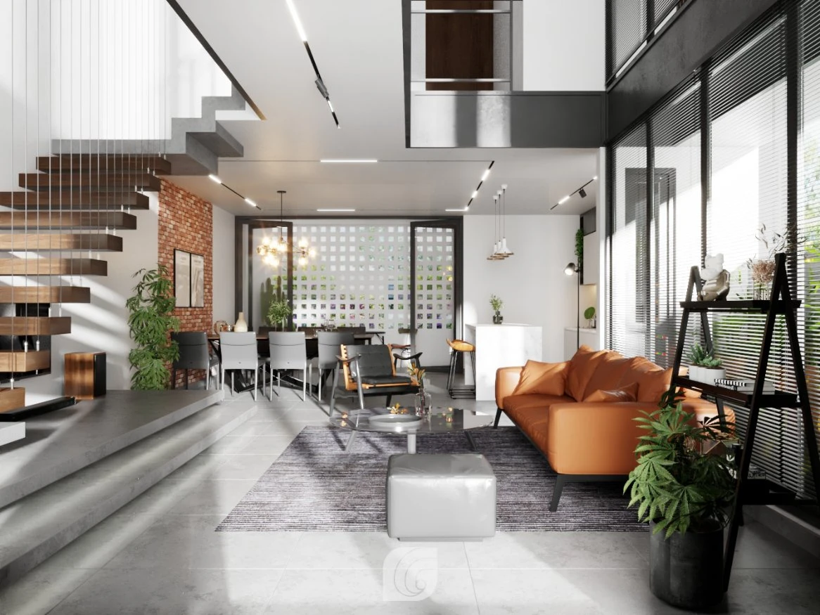 SketchUp Free Living Room - Dining Room SketchUp Model Free Vray Modern Download ID 218000121 (Thuy Lee)