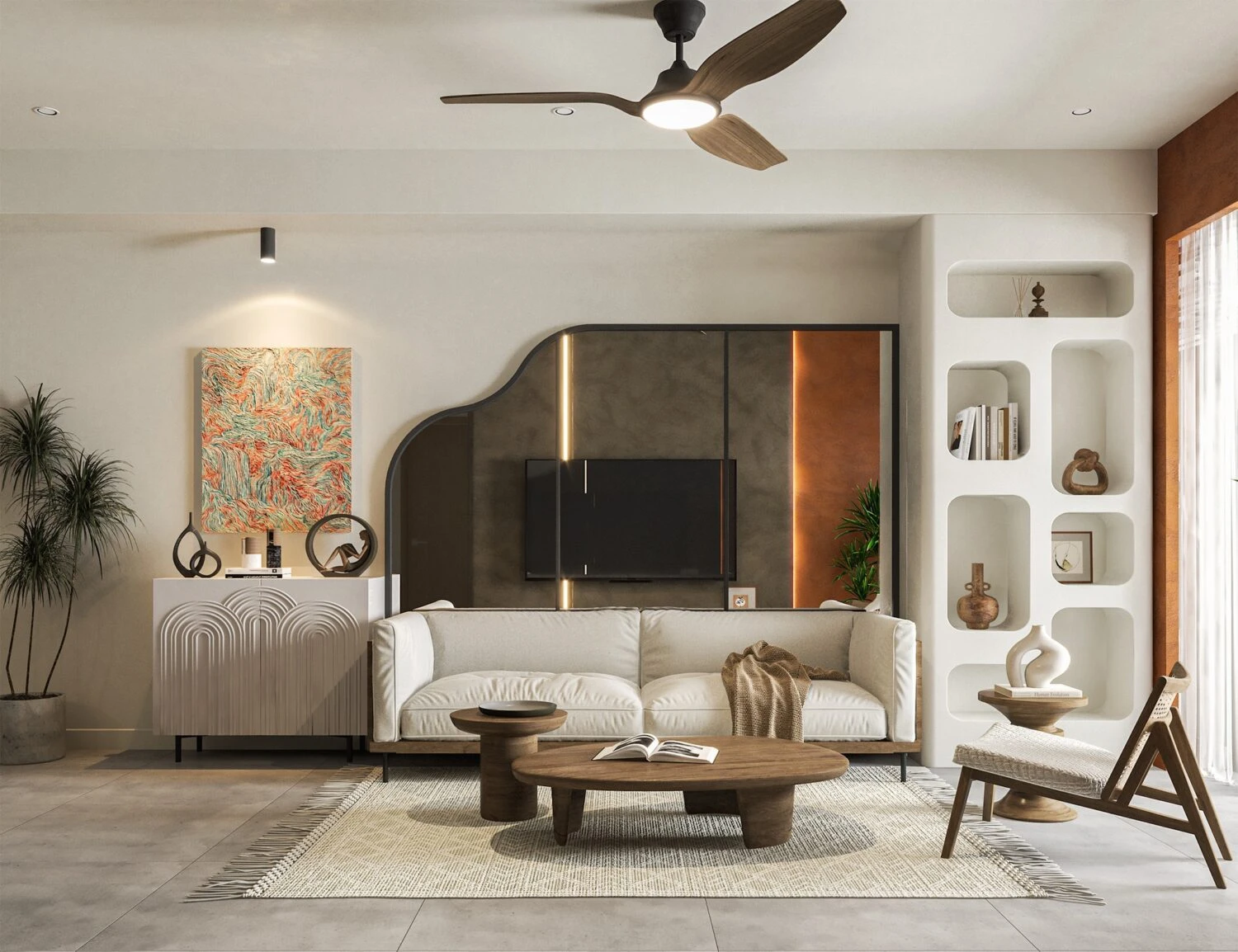 SketchUp Free Living Room - Dining Room SketchUp Model Free Vray Modern Download ID 218000181 (Quoc Khanh)