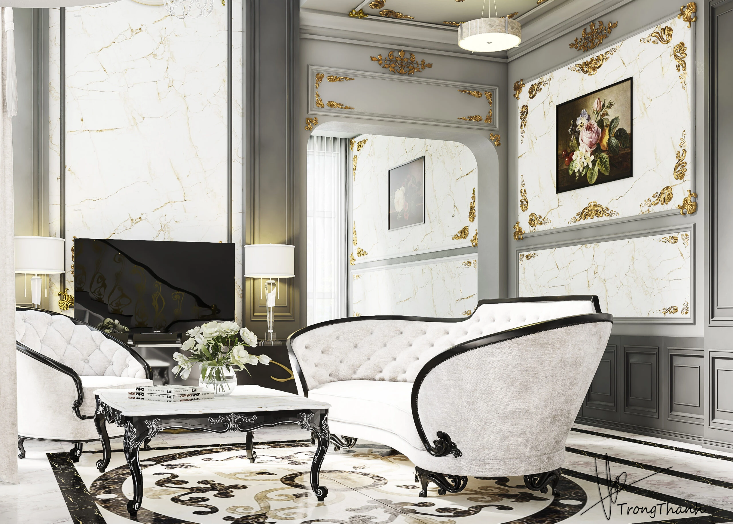 Living Room Free Sketchup Scene Neo Classic Download ID 100000140 (Trong Thanh)