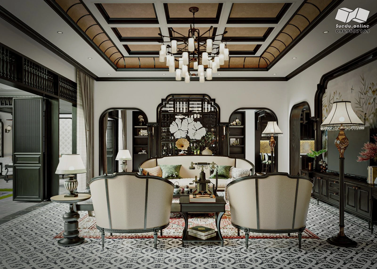 SketchUp Free Living Room Indochine Vantage Free Download SketchUp Models ID 100000427 (Phan Thuc)