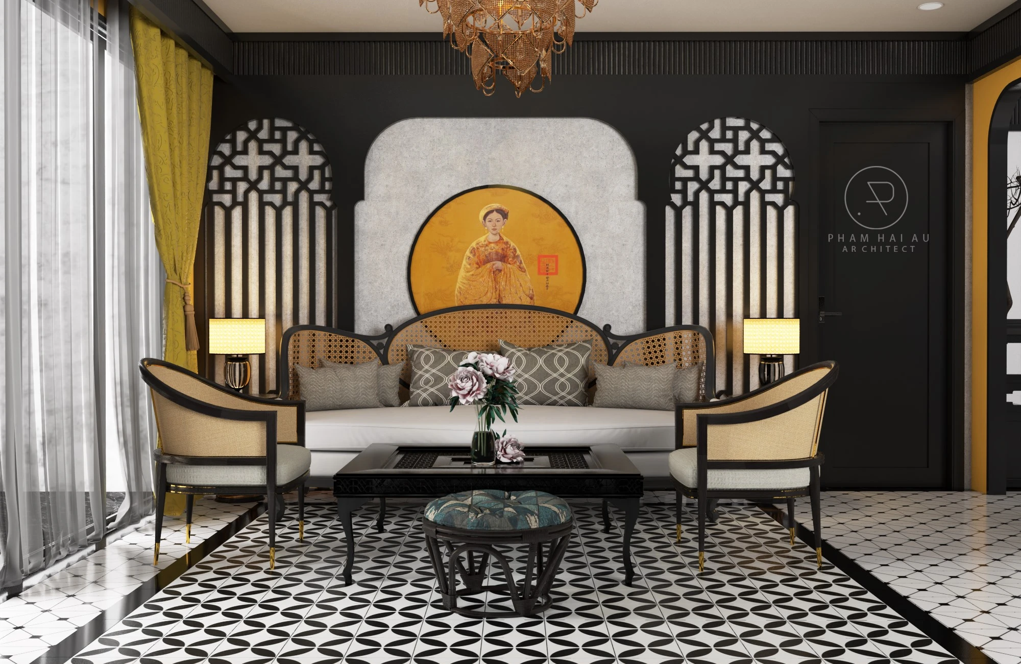 Living Room Indochine Vray Enscape Model Free Download ID 100000258 (Hai Au)