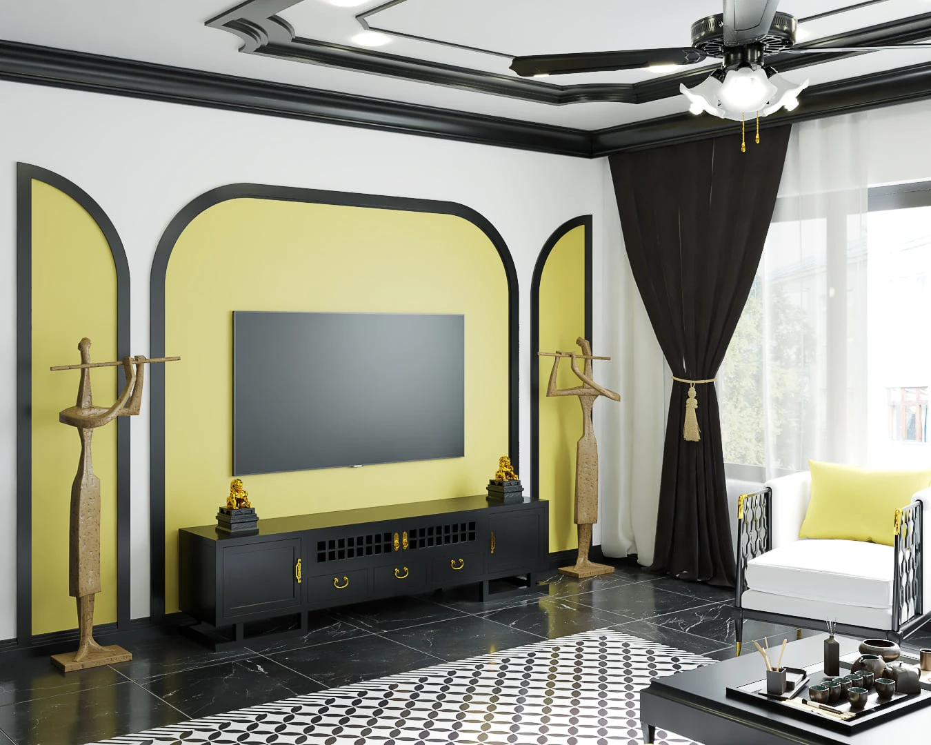 SketchUp Free Living Room Indochine Vray Free Sketchup Scene Download ID 100000300 (Duy Giang)