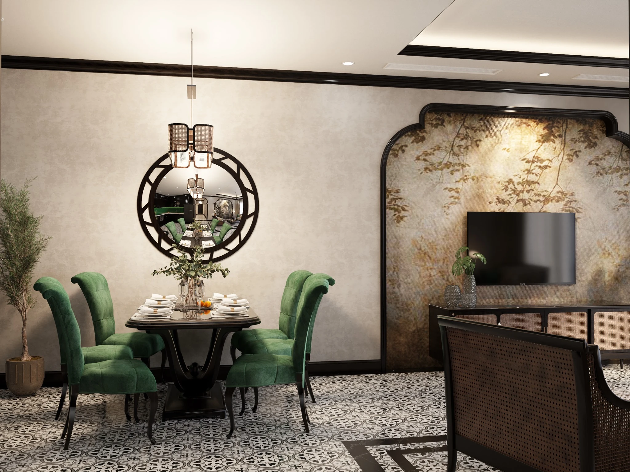 SketchUp Free Living Room Indochine Vray Sketchup Model Download Free ID 100000312 (Nguyen Truong)