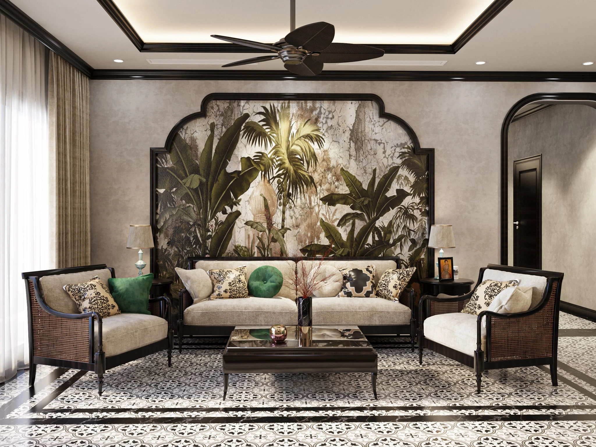 SketchUp Free Living Room Indochine Vray Sketchup Model Download Free ID 100000312 (Nguyen Truong)