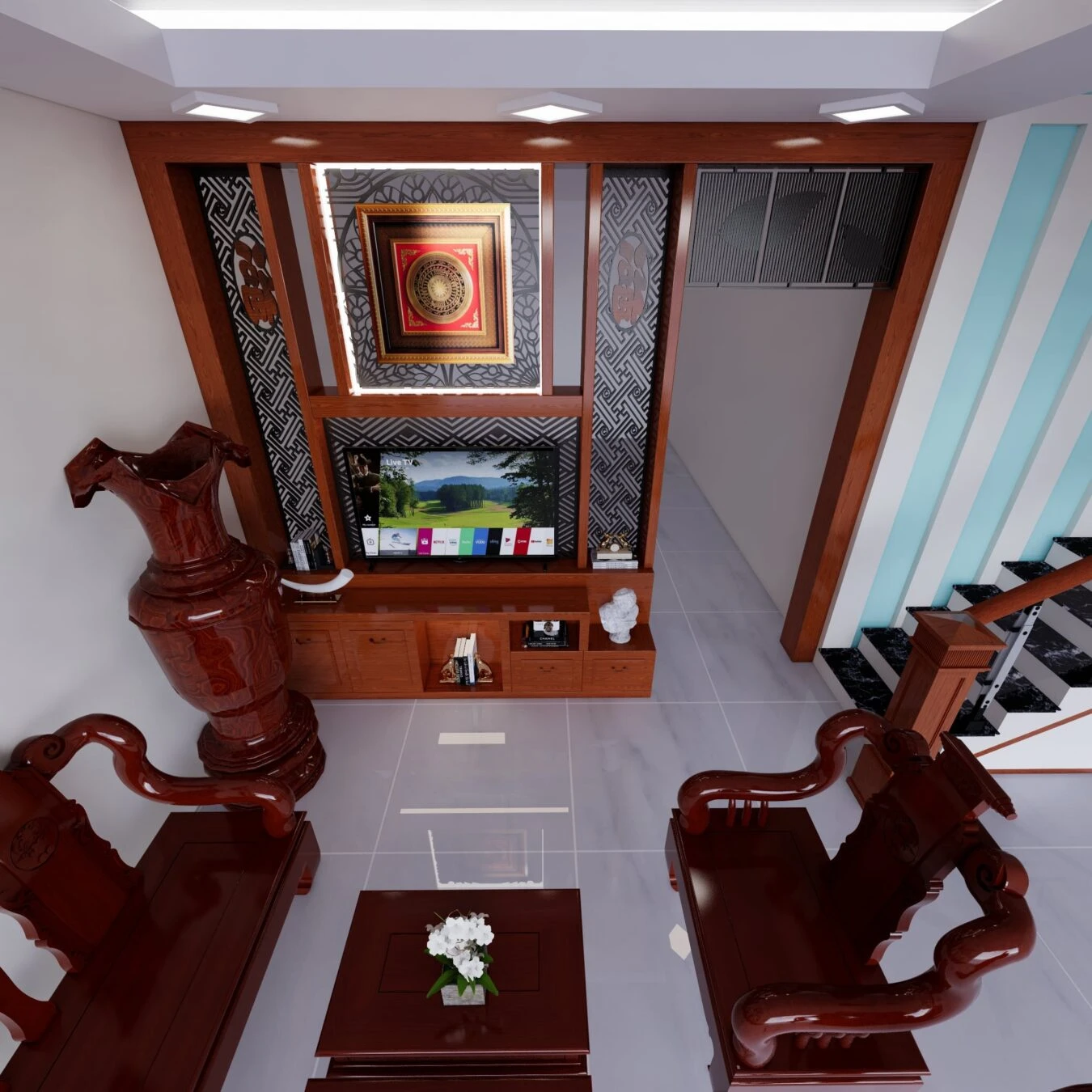 Living Room Modern Enscape SketchUp Model Download Free ID 100000349 (Le Giang Long)