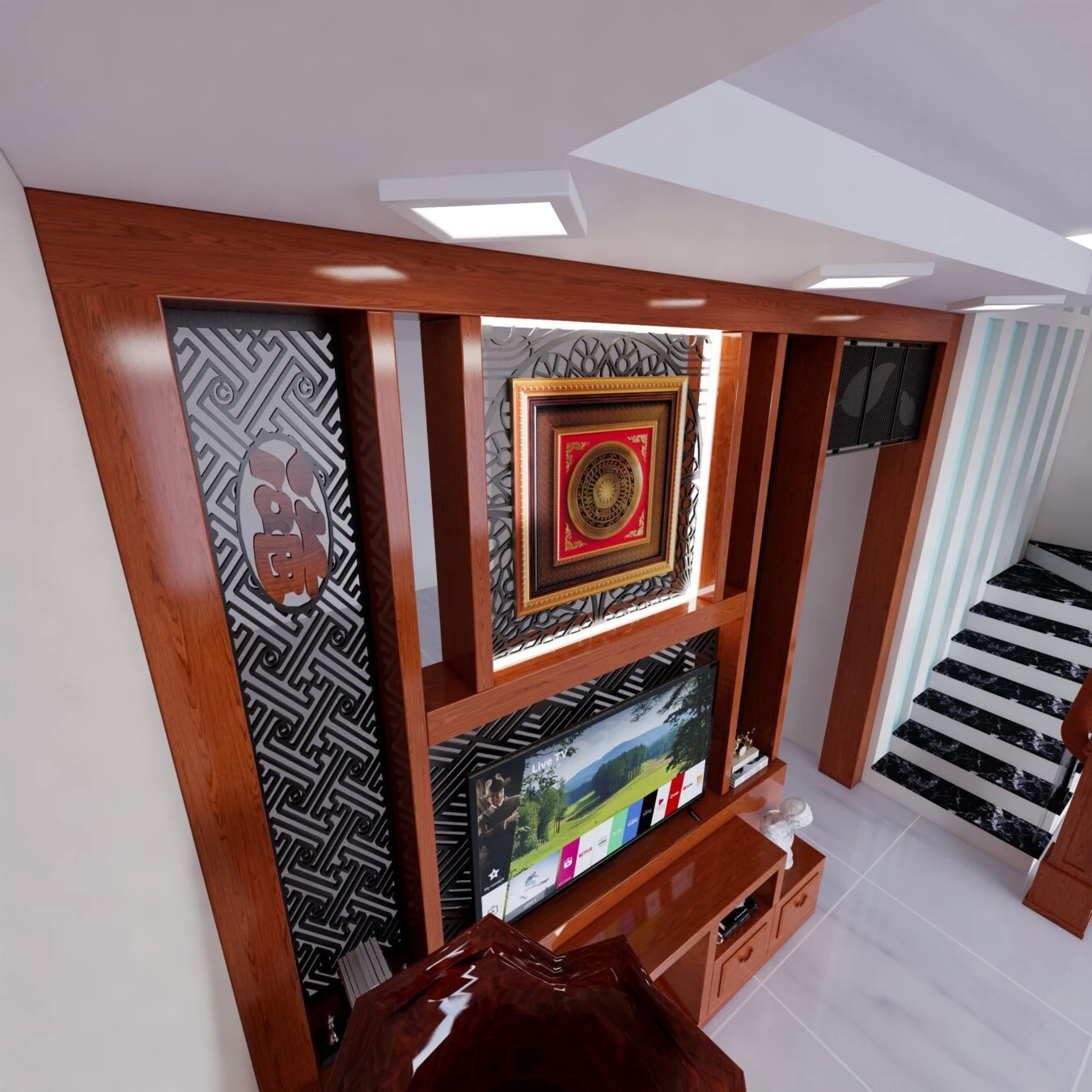 Living Room Modern Enscape SketchUp Model Download Free ID 100000349 (Le Giang Long)