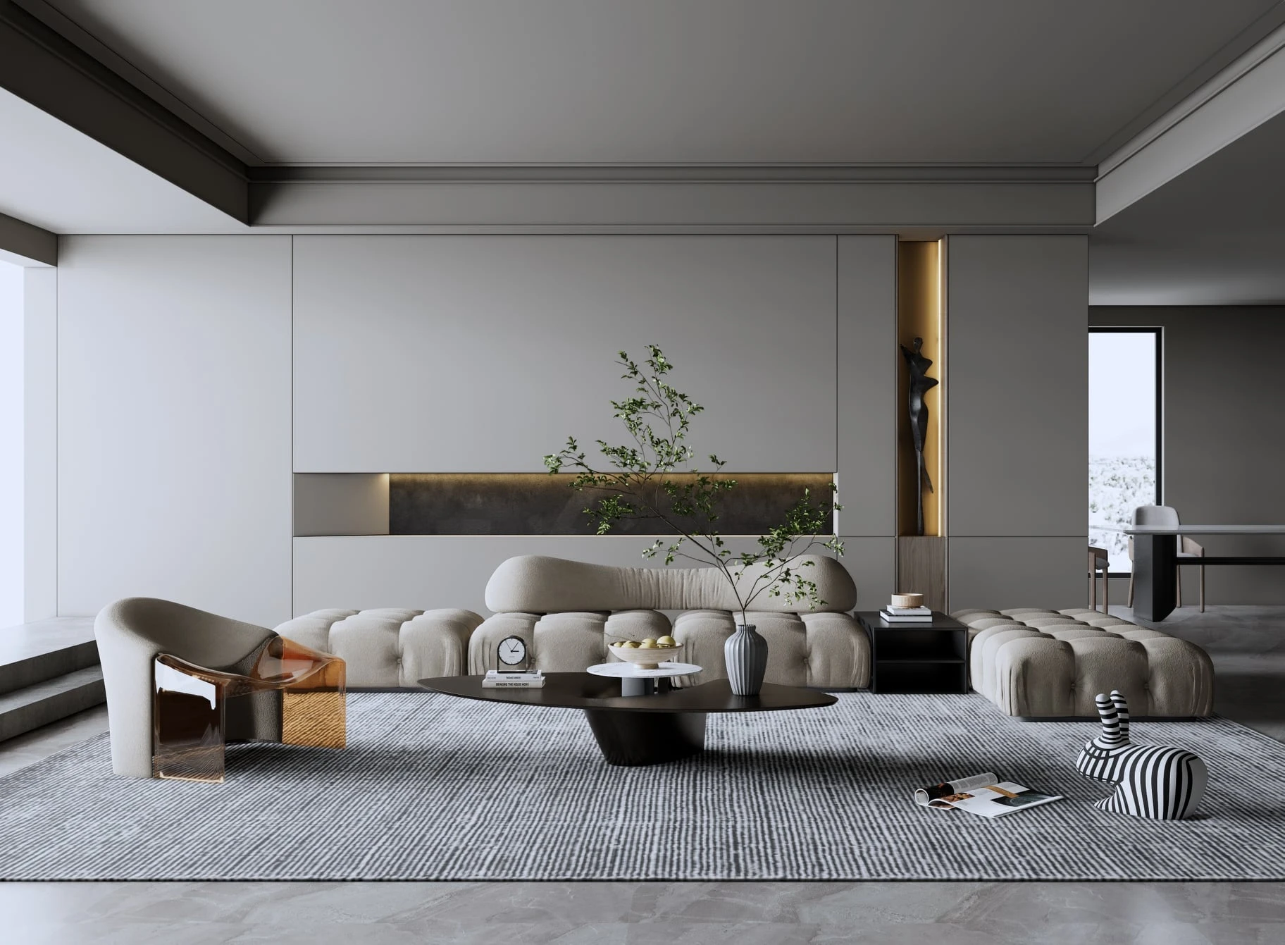 SketchUp Free Living Room Modern Enscape SketchUp Model Free Download ID 100000342 (Dinh Thanh)