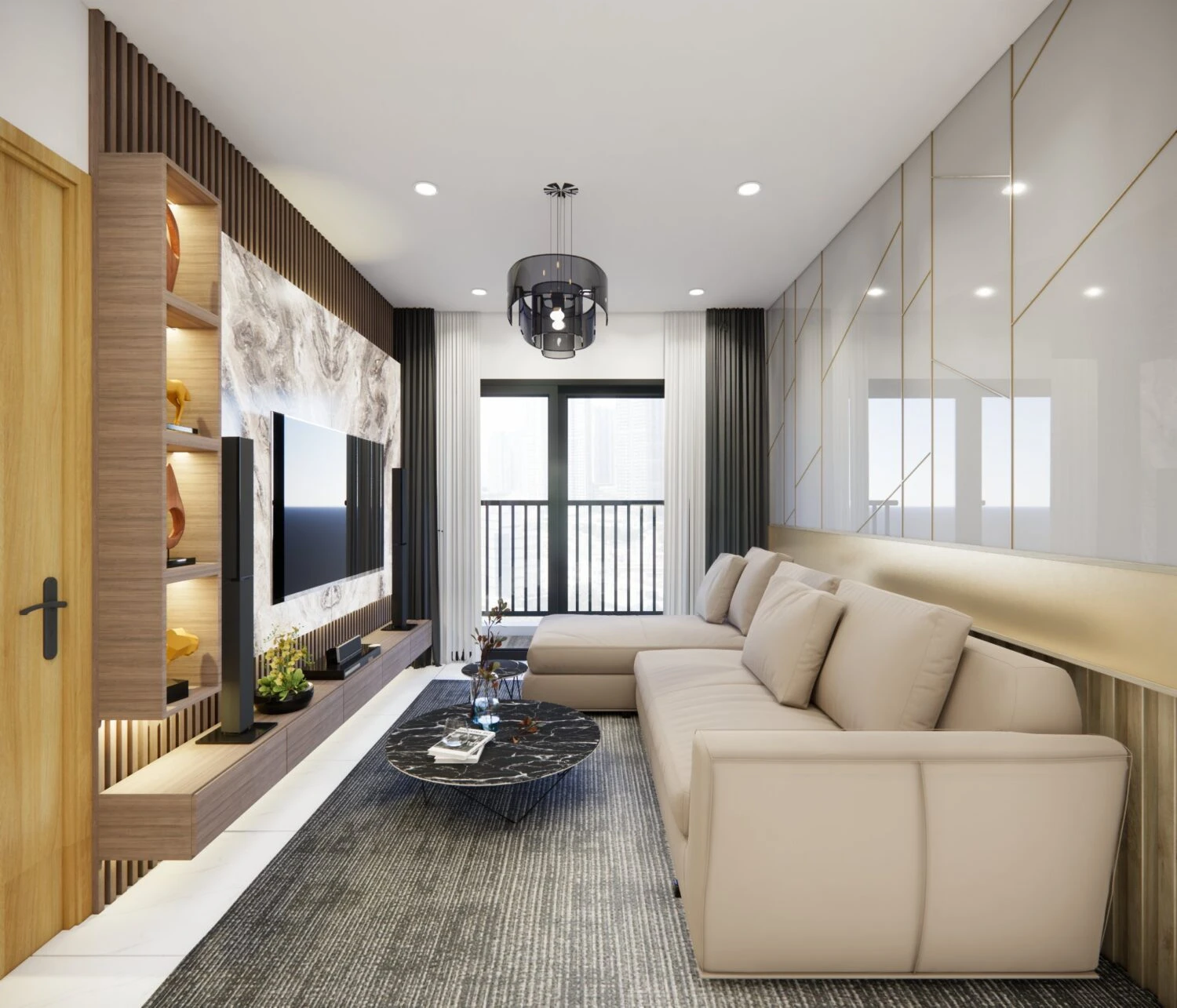 Living Room Modern Enscape SketchUp Model Free Download ID 100000373 (Hoang Nguyen)