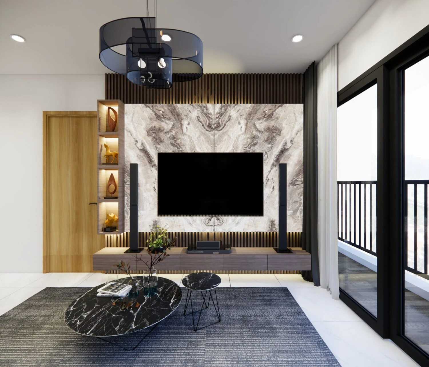 Living Room Modern Enscape SketchUp Model Free Download ID 100000373 (Hoang Nguyen)