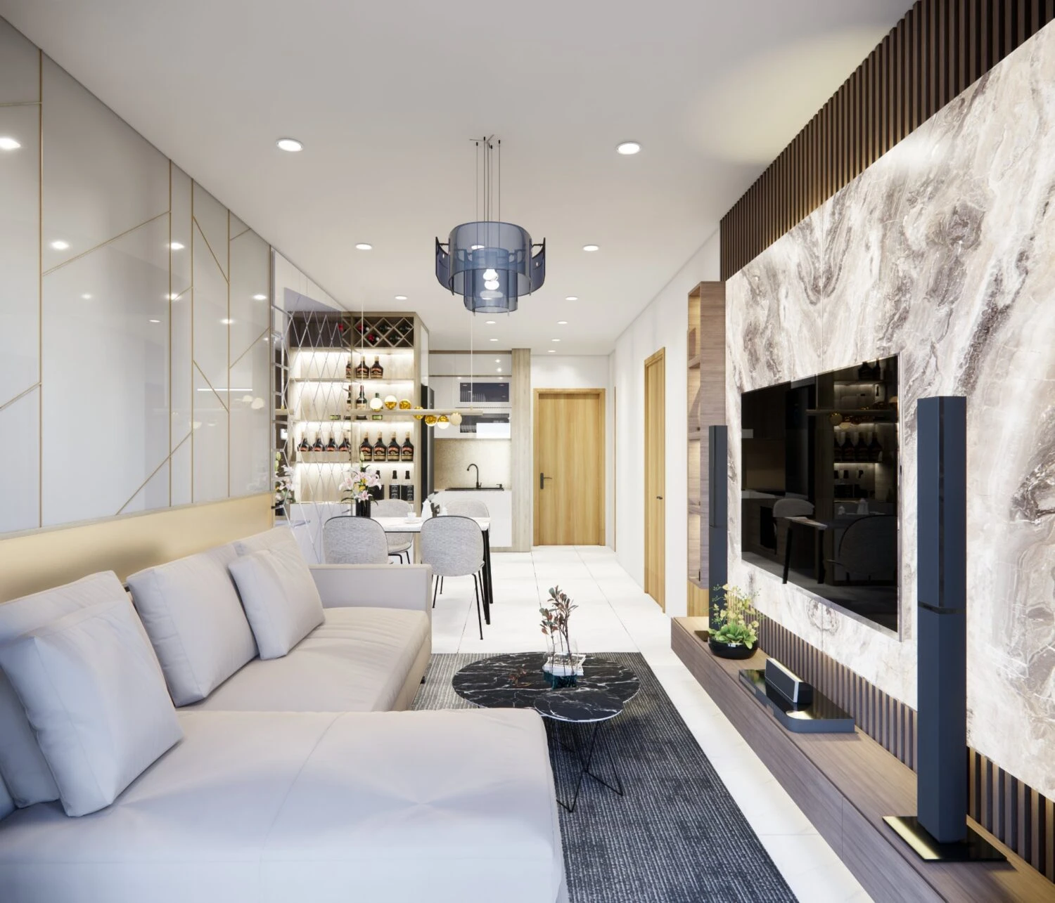 Living Room Modern Enscape SketchUp Model Free Download ID 100000373 (Hoang Nguyen)