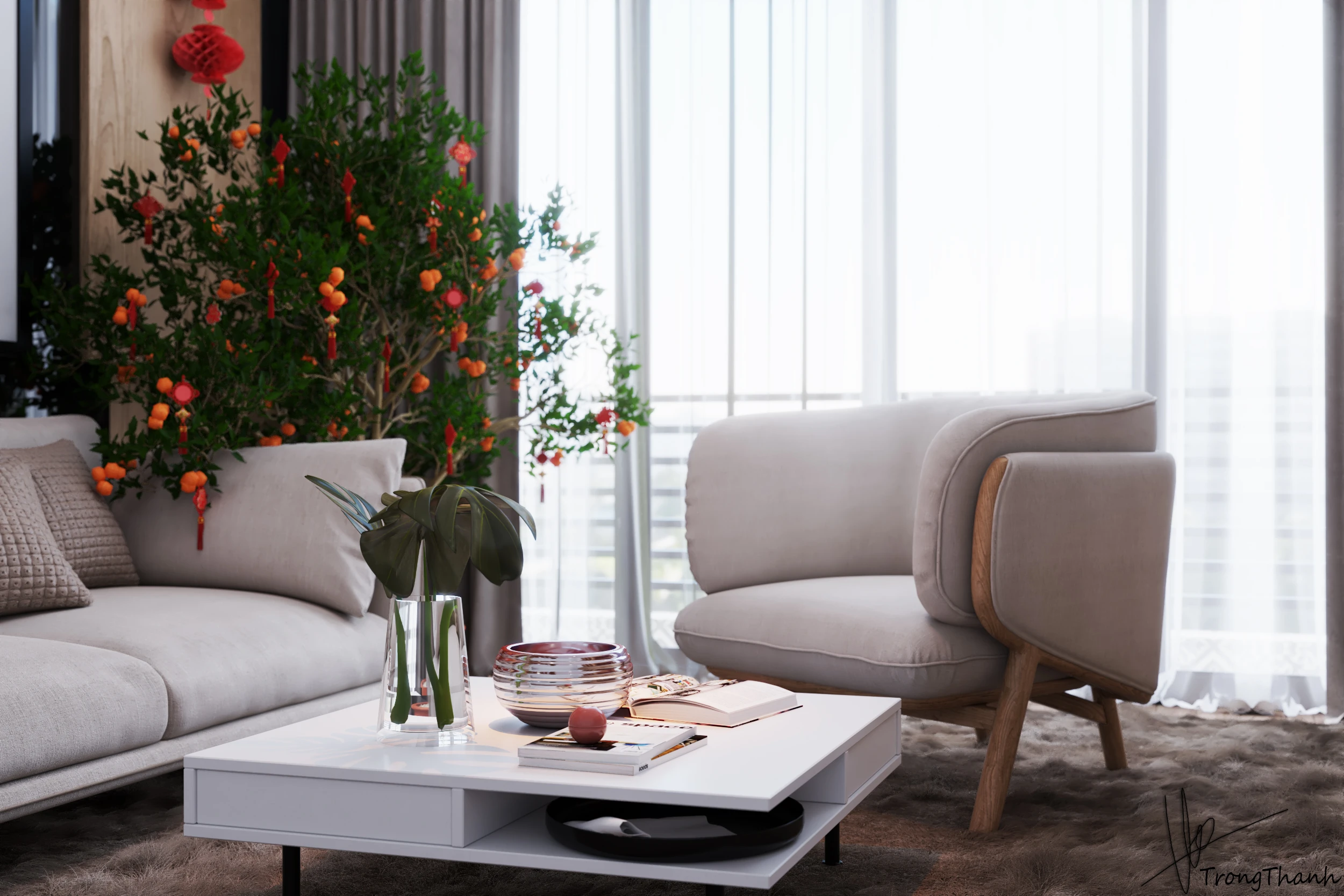 Living Room Modern Sketchup Model Free Download ID 100000156 (Trong Thanh)