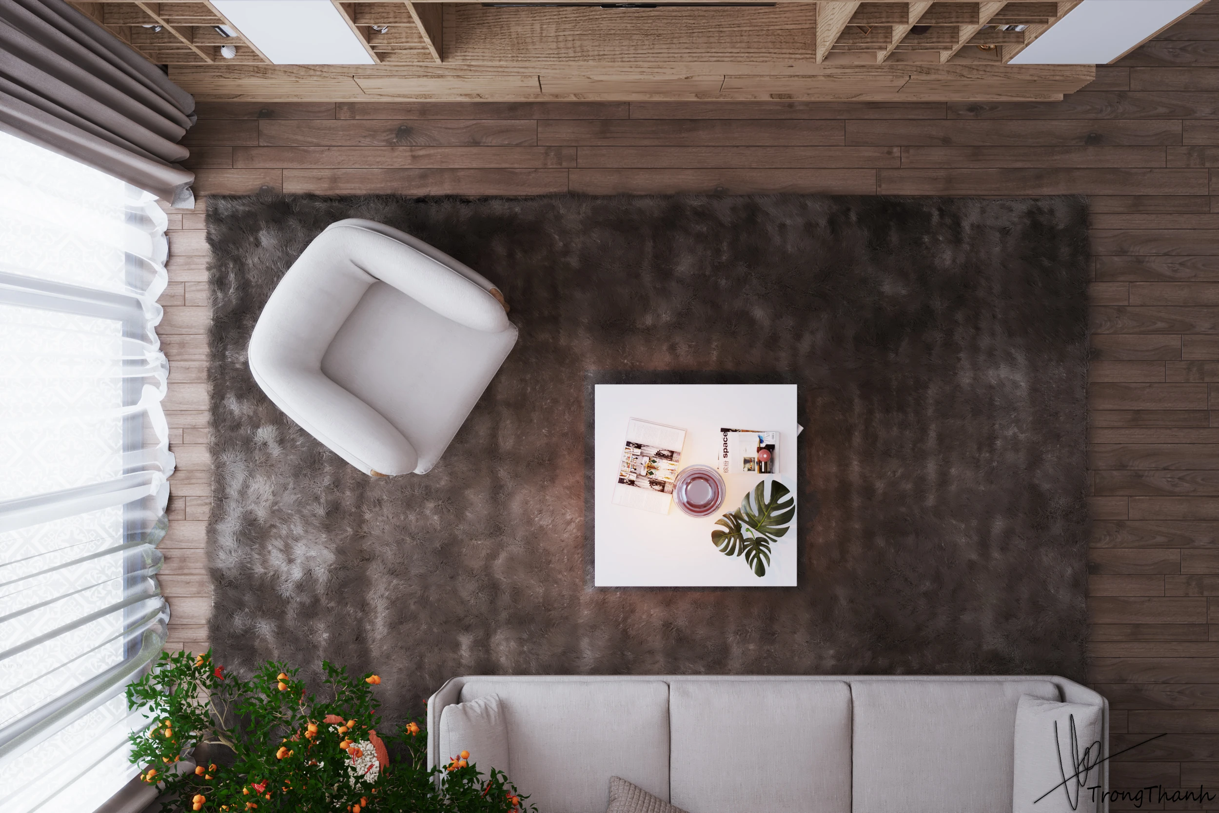 Living Room Modern Sketchup Model Free Download ID 100000156 (Trong Thanh)