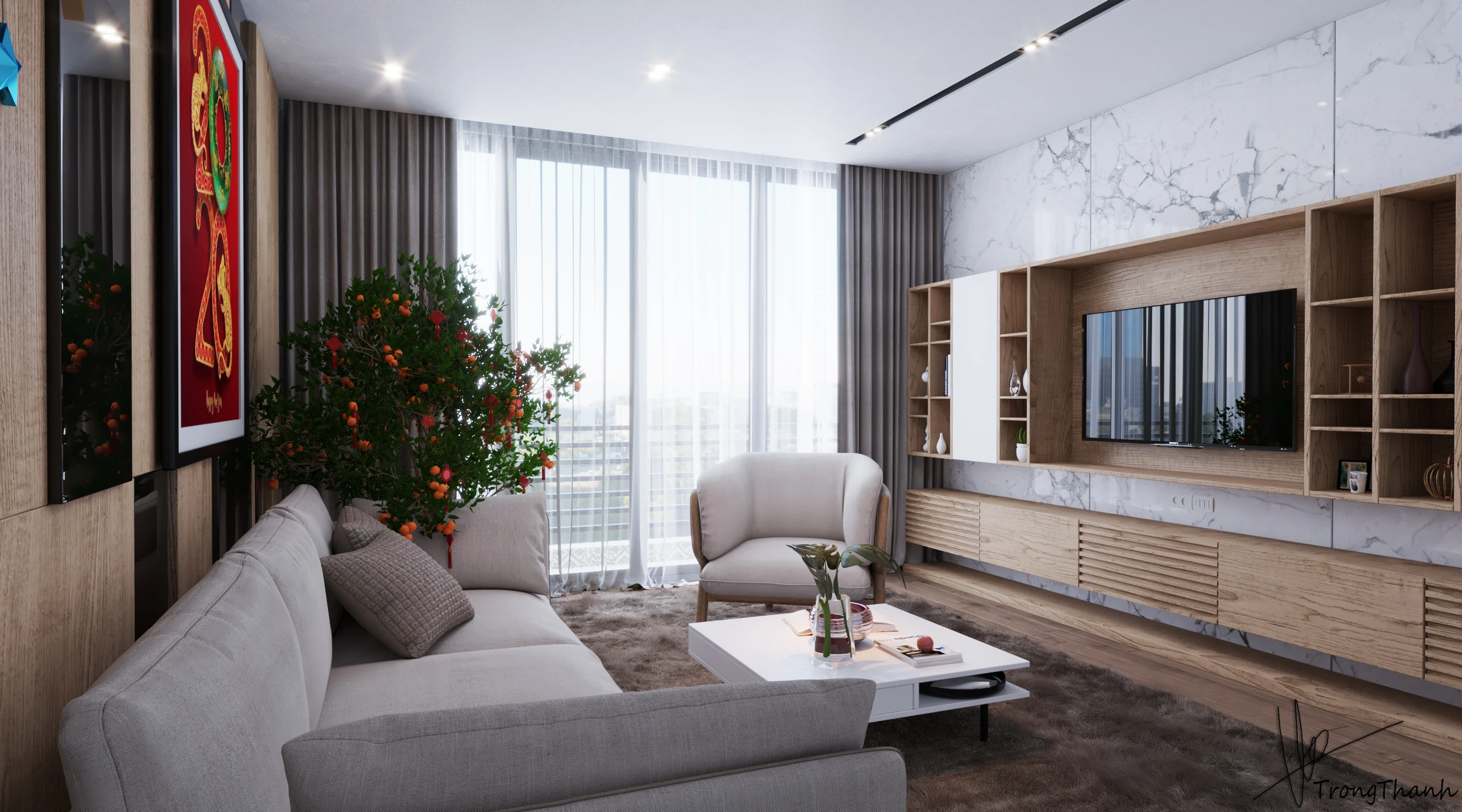 Living Room Modern Sketchup Model Free Download ID 100000156 (Trong Thanh)