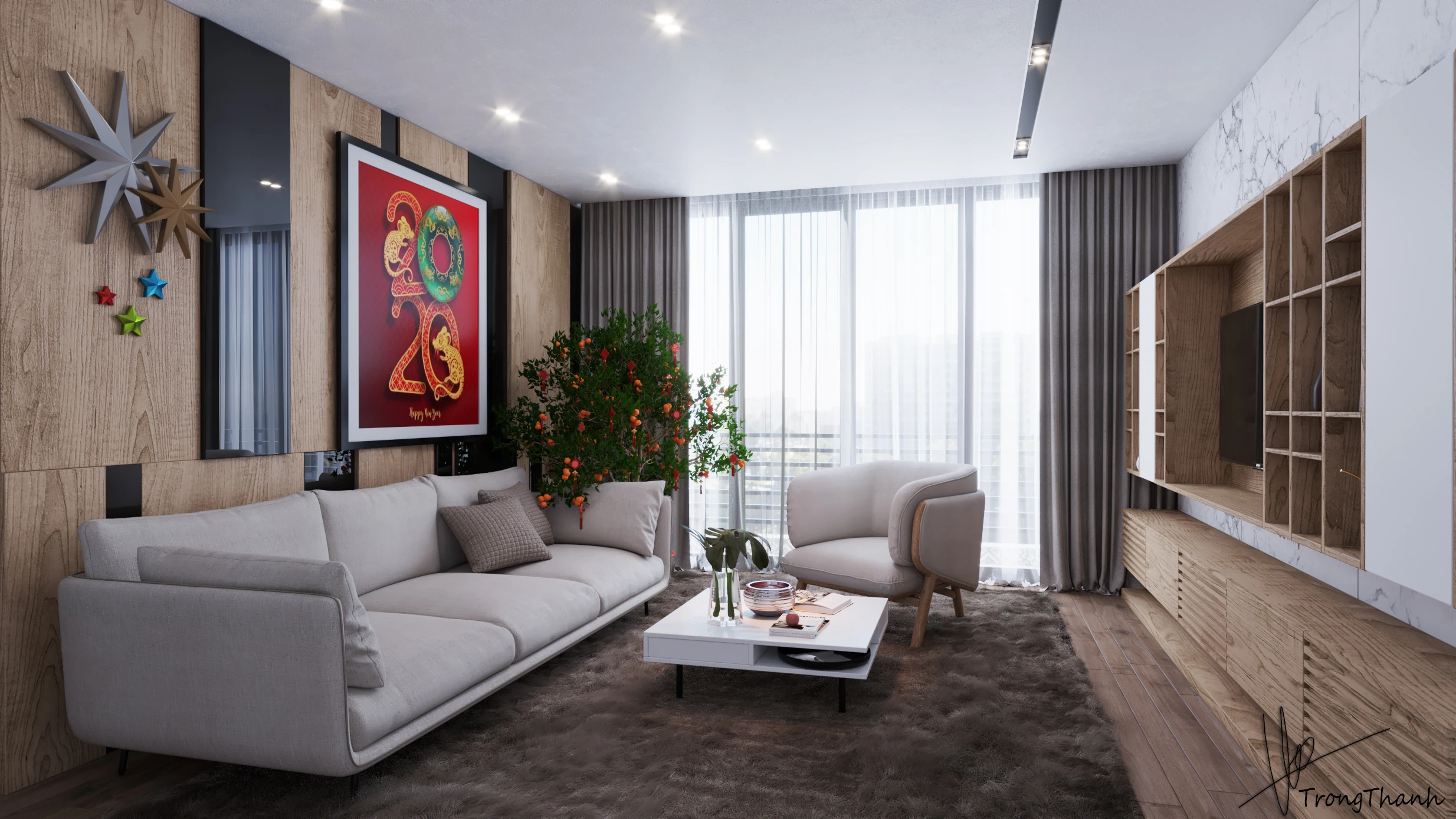 Living Room Modern Sketchup Model Free Download ID 100000156 (Trong Thanh)