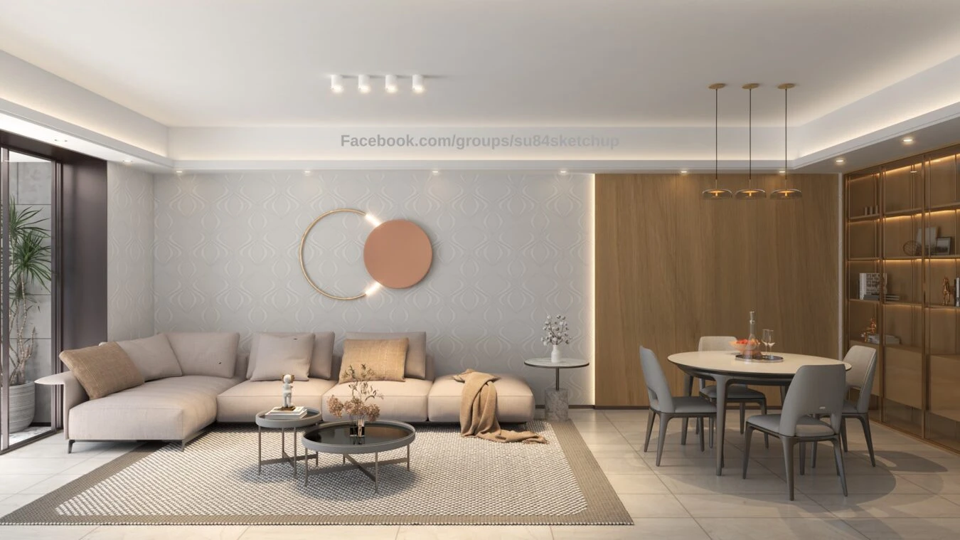 SketchUp Free Living Room Modern Sketchup Model Free Download ID 100000306 (Tran Nam)