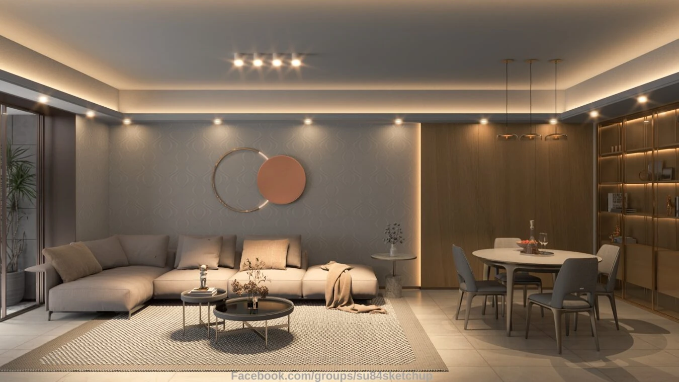 SketchUp Free Living Room Modern Sketchup Model Free Download ID 100000306 (Tran Nam)