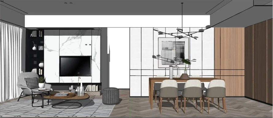 SketchUp Free Living Room Modern Sketchup Scene Free Download ID 100000174 (Cuong Covua)