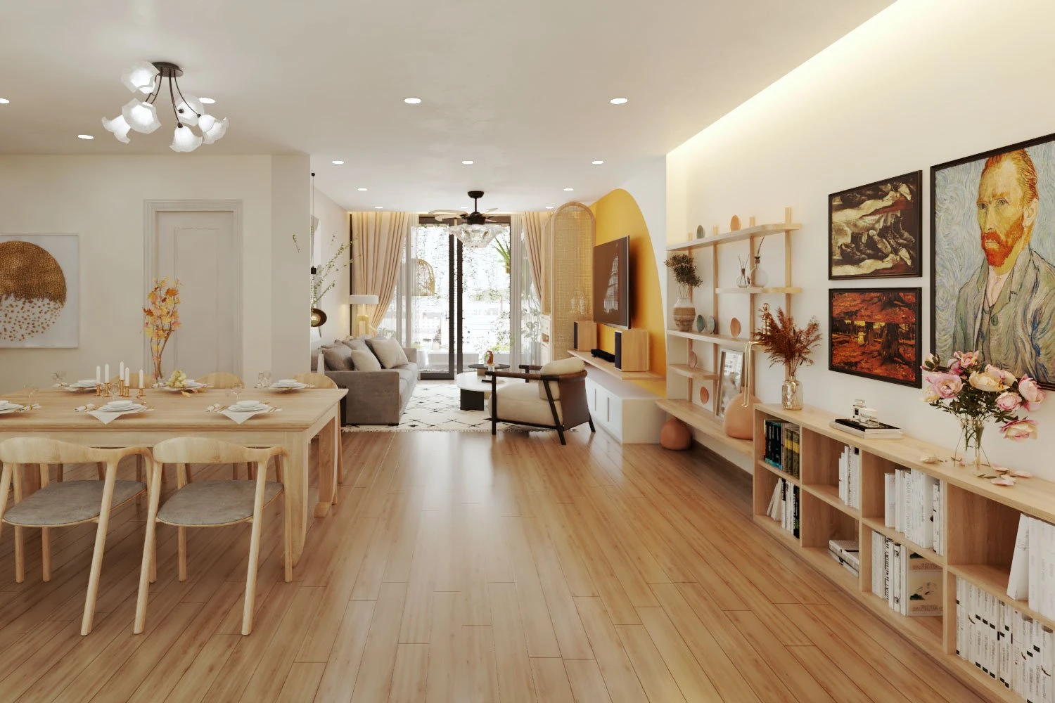 SketchUp Free Living Room Modern Vray Enscape Model Free Download ID 100000318 (Le Tien Dung)