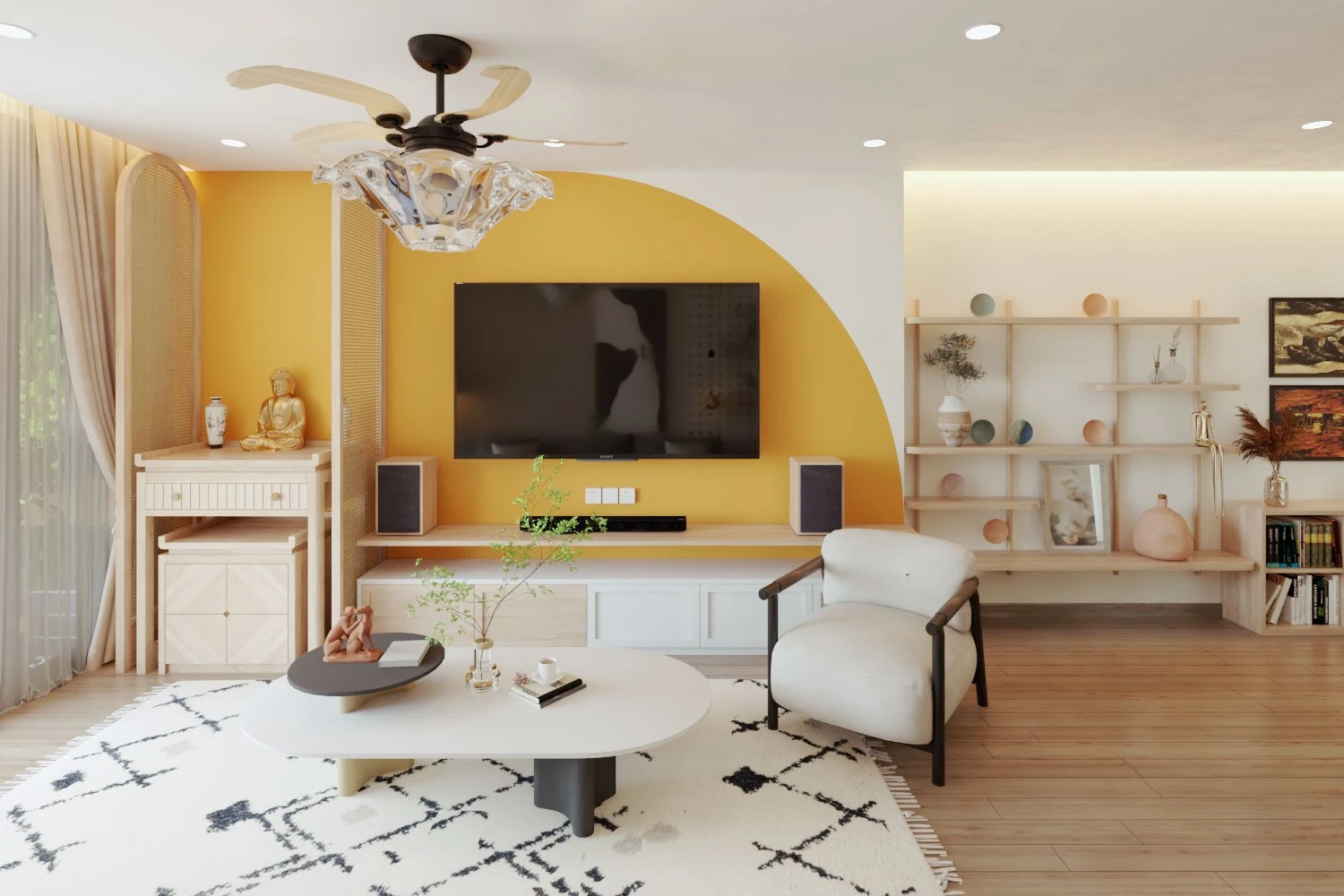 SketchUp Free Living Room Modern Vray Enscape Model Free Download ID 100000318 (Le Tien Dung)