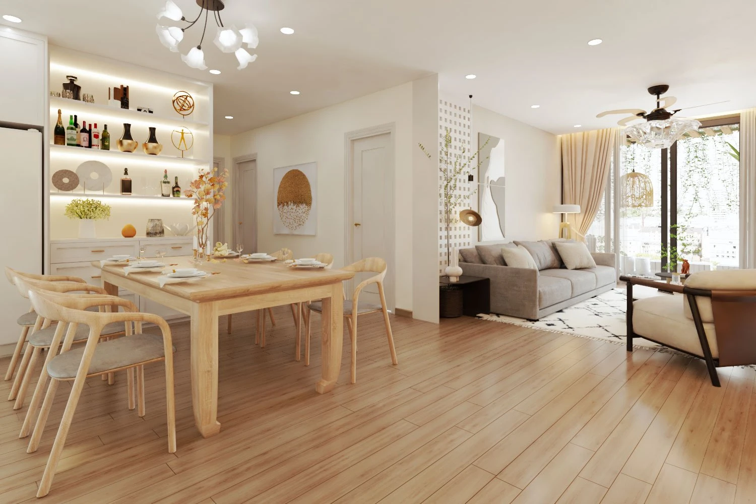 SketchUp Free Living Room Modern Vray Enscape Model Free Download ID 100000318 (Le Tien Dung)