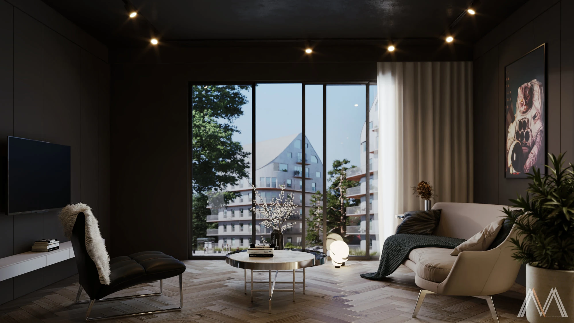 Living Room Modern Vray Free Sketchup Scene Download ID 100000270 (Minh Truong)