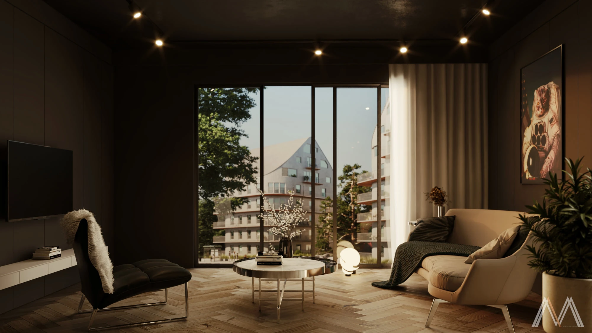 Living Room Modern Vray Free Sketchup Scene Download ID 100000270 (Minh Truong)