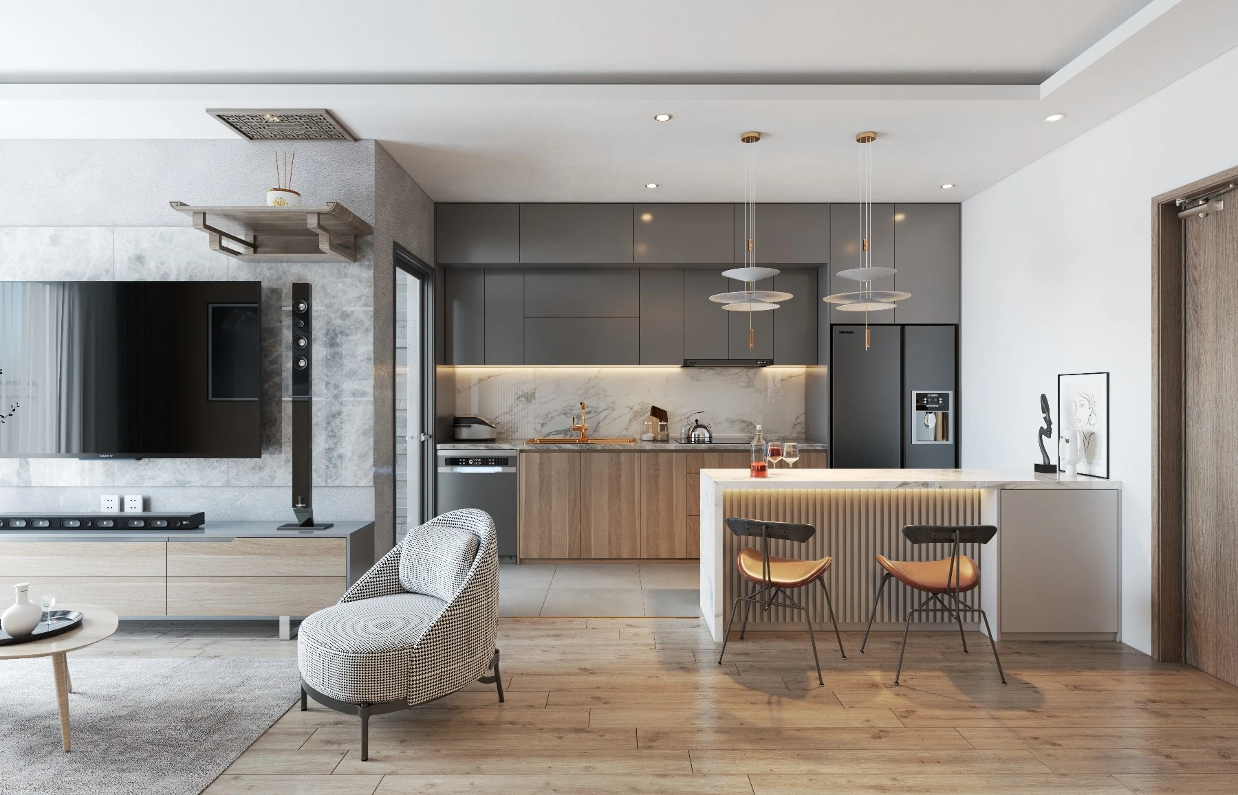 Living Room Modern Vray Sketchup Model Free Download ID 100000276 (Ha Anh)