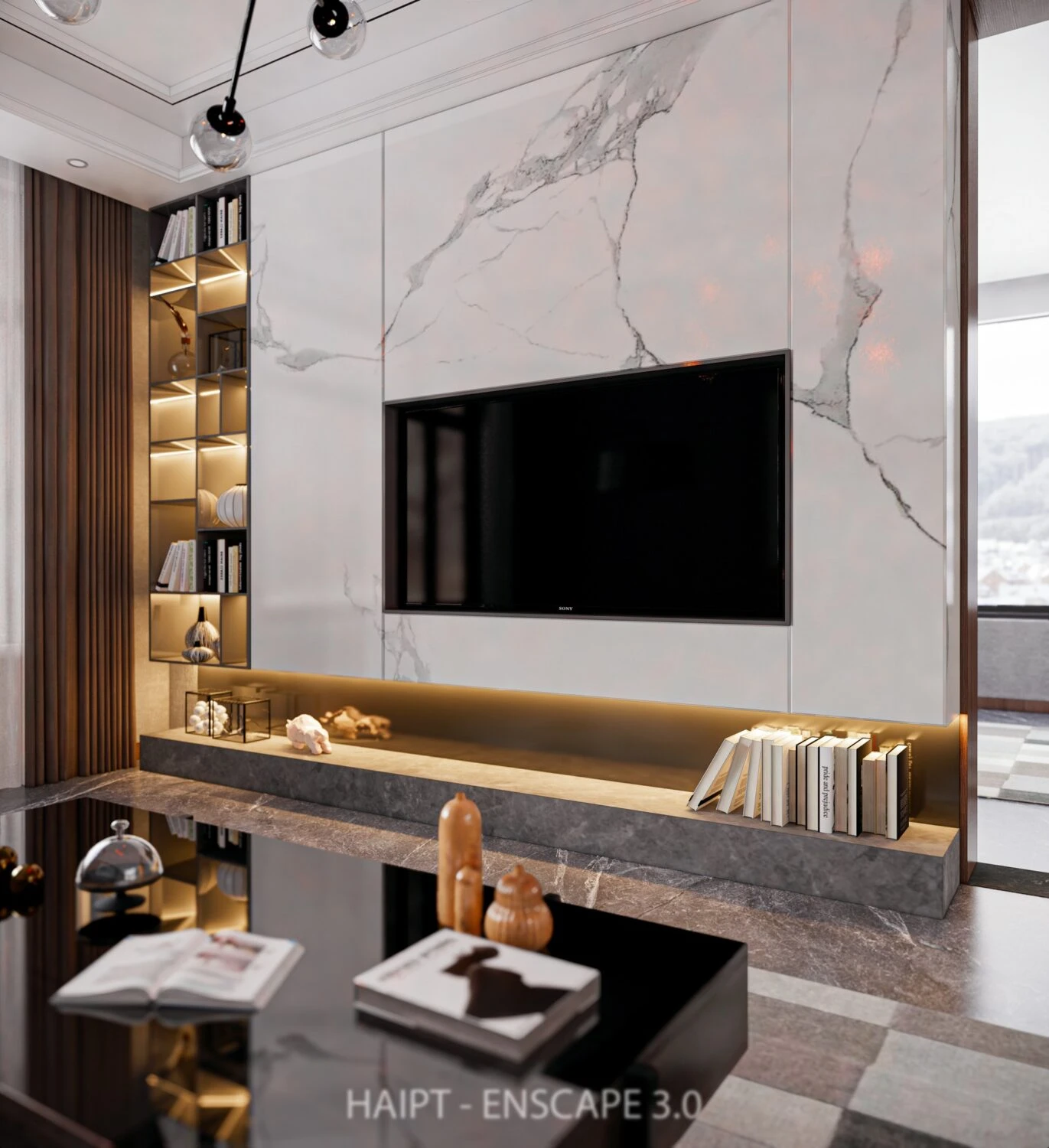 Living Room SketchUp Model Download Enscape Modern Free ID 100000399 (Pham Tuan Hai)