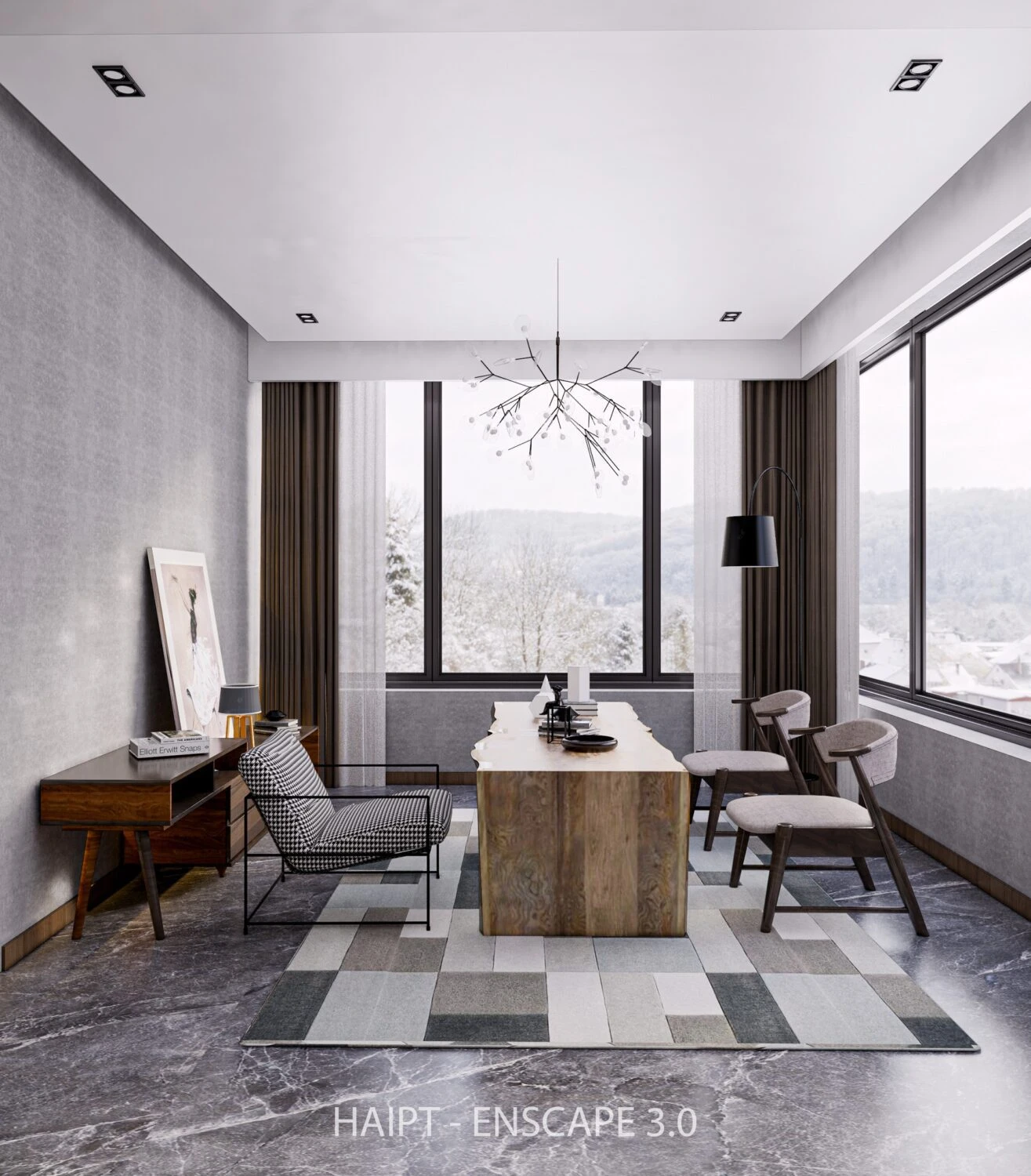 Living Room SketchUp Model Download Enscape Modern Free ID 100000399 (Pham Tuan Hai)