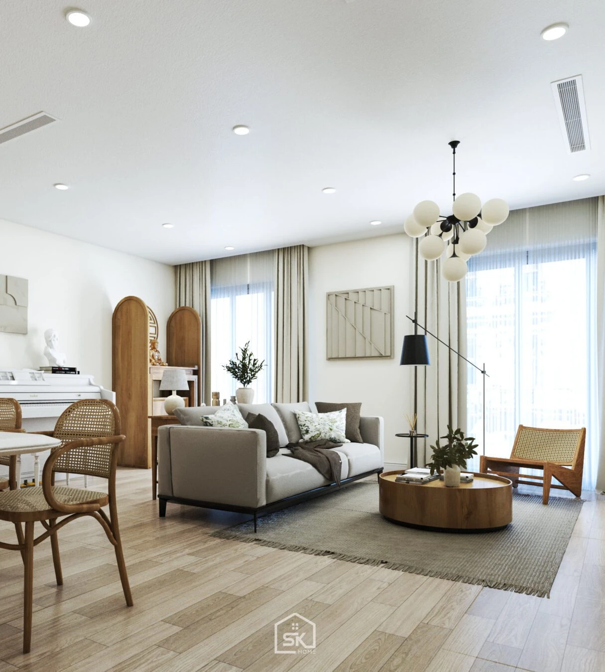 Living Room SketchUp Model Download Vray Modern Free ID 100000338 (Phan Khoi)