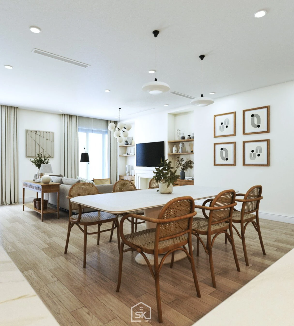 Living Room SketchUp Model Download Vray Modern Free ID 100000338 (Phan Khoi)