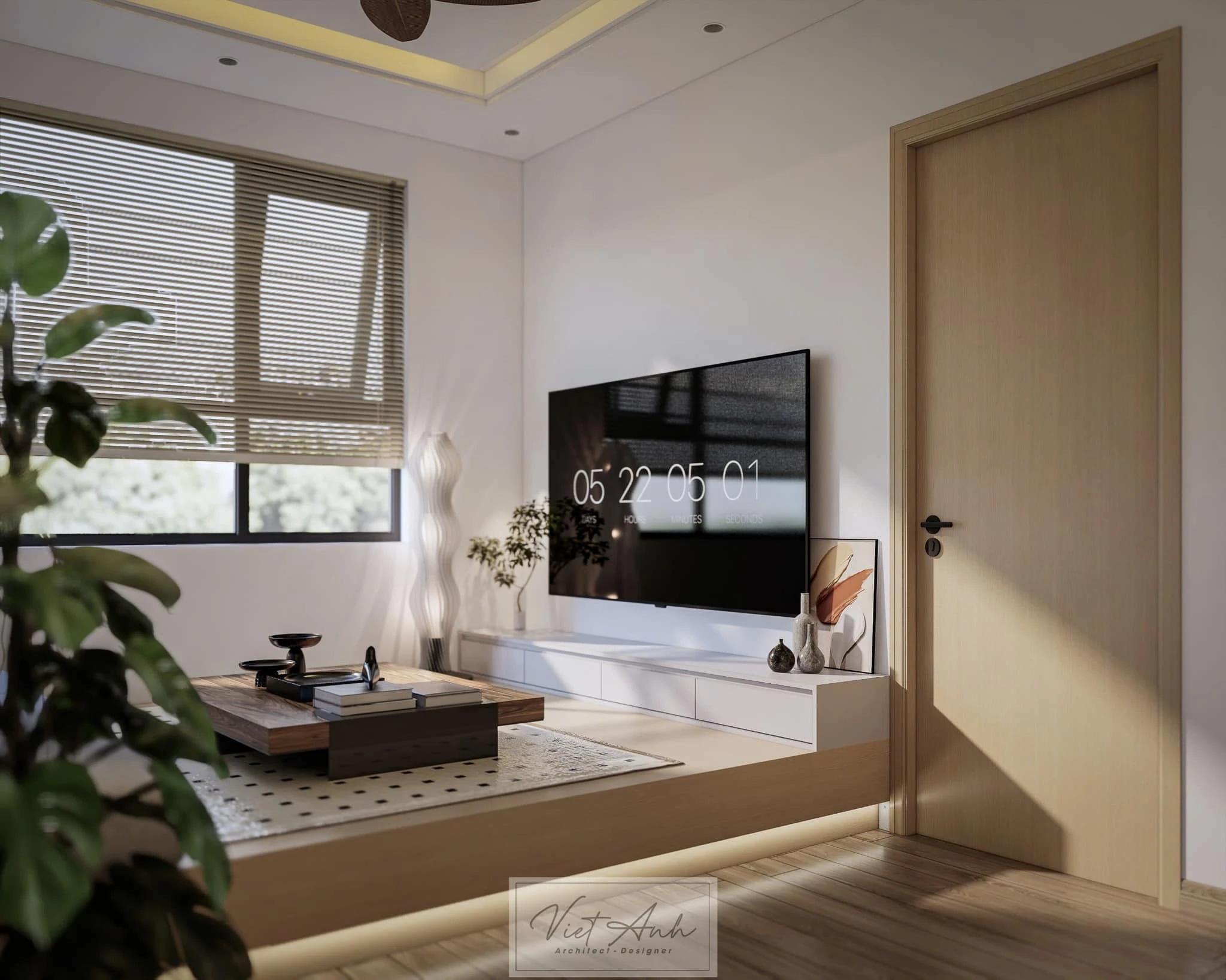 Living Room SketchUp Model Free Download Enscape Modern ID 100000423 (Viet Anh)