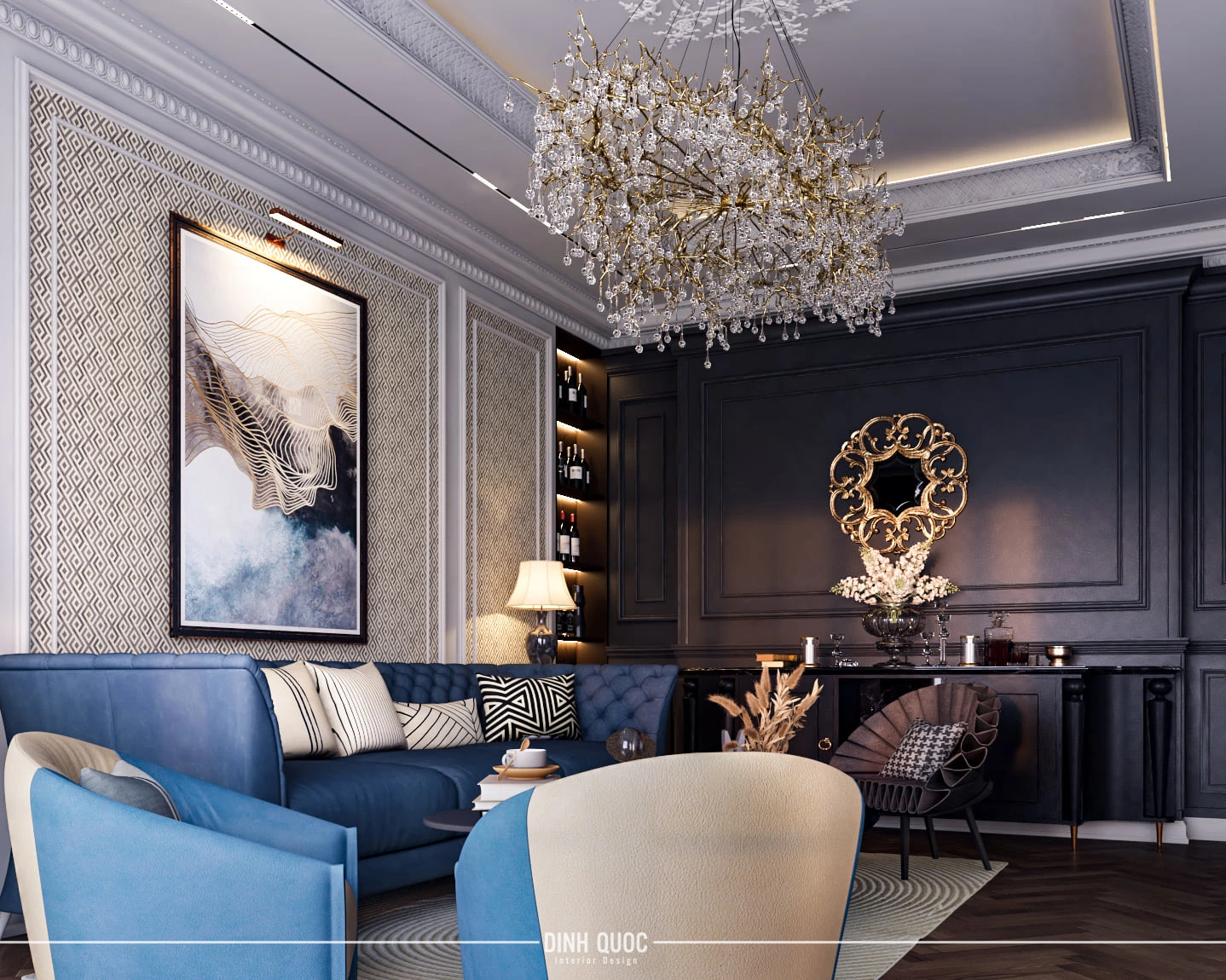 Living Room SketchUp Model Free Download Neo Classic ID 100000363 (Nguyen Dinh Quoc)