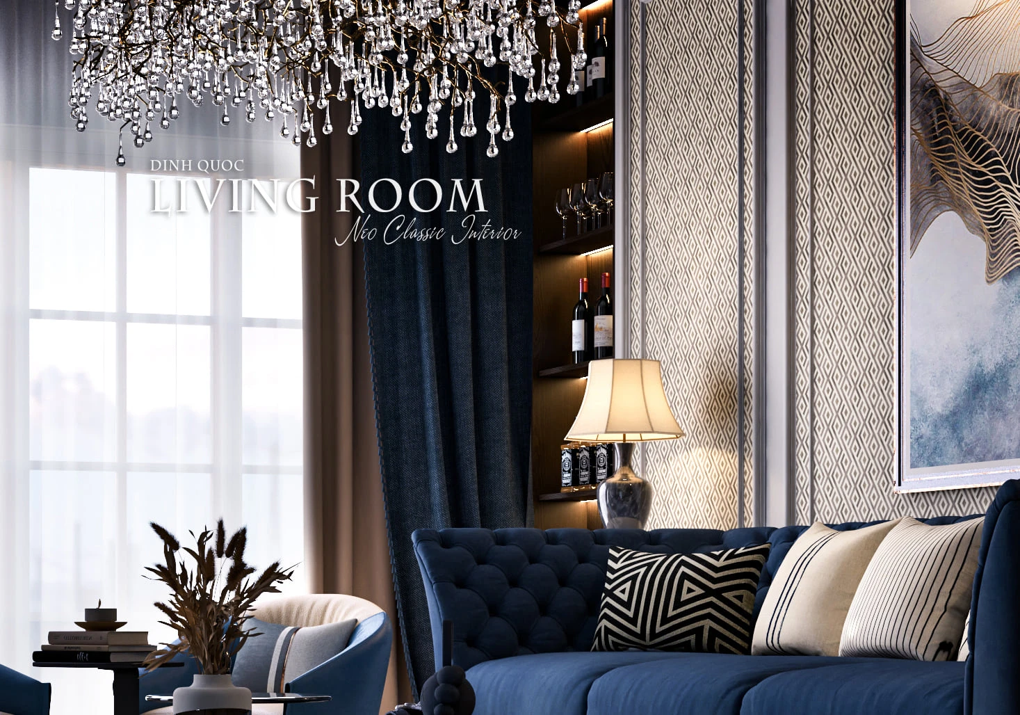 Living Room SketchUp Model Free Download Neo Classic ID 100000363 (Nguyen Dinh Quoc)