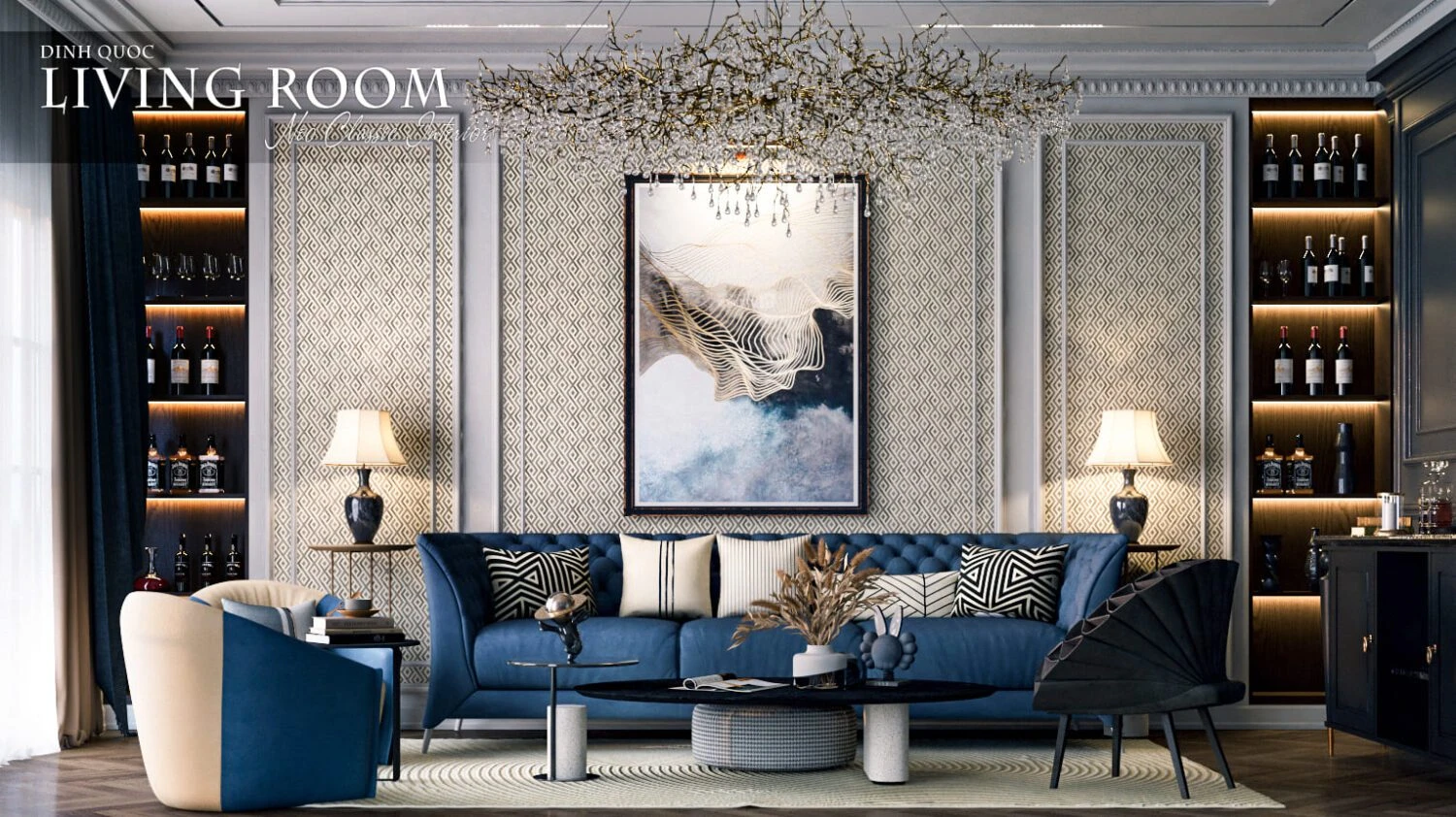 Living Room SketchUp Model Free Download Neo Classic ID 100000363 (Nguyen Dinh Quoc)