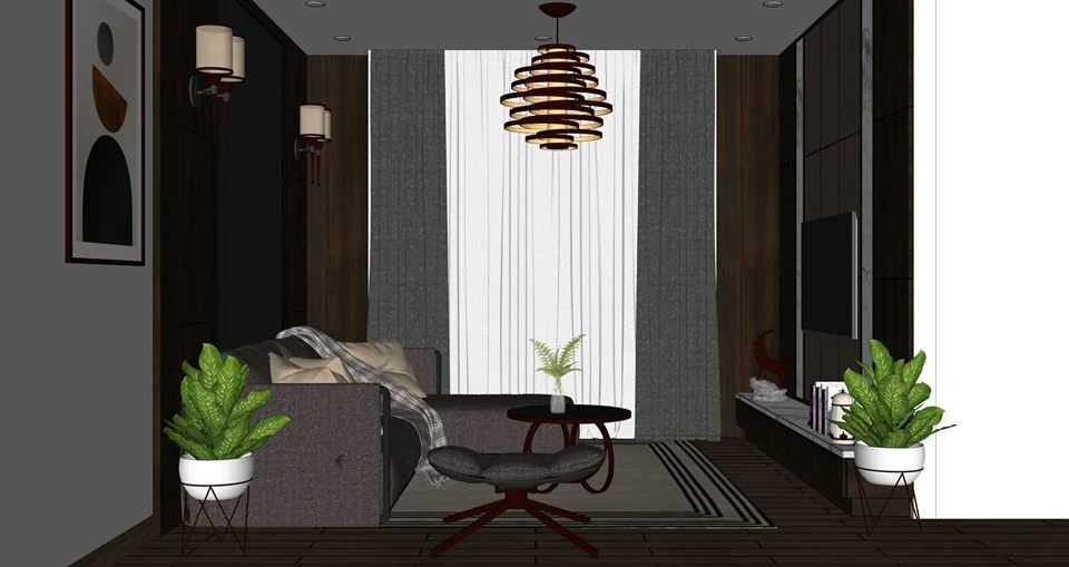 Living Room Sketchup Model Download Modern Free ID 100000182 (Xuan Khanh )