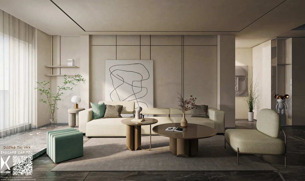 SketchUp Free Living Room Sketchup Scene Free Download Enscape Modern ID 100000284 (Kien Xuong)