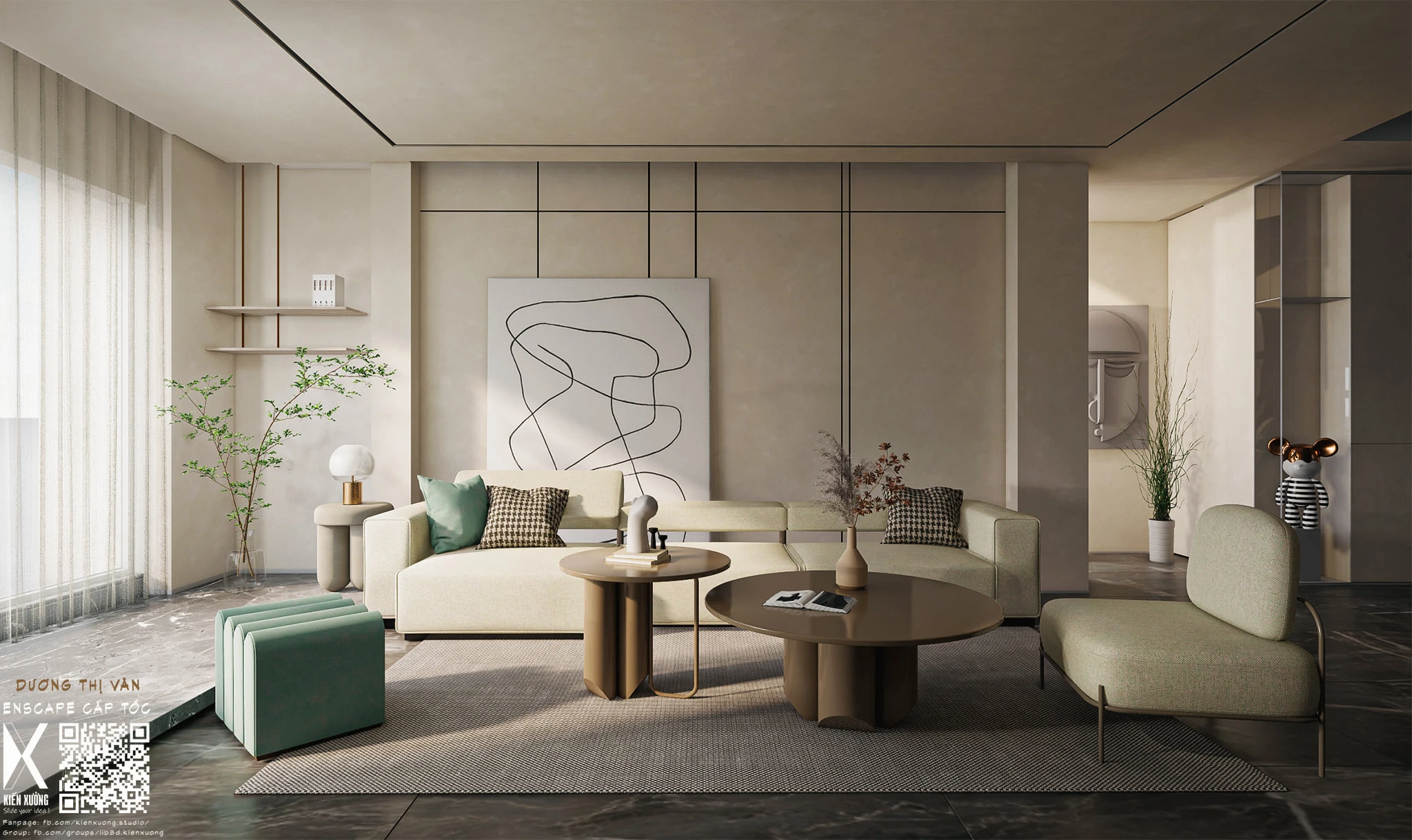 SketchUp Free Living Room Sketchup Scene Free Download Enscape Modern ID 100000284 (Kien Xuong)