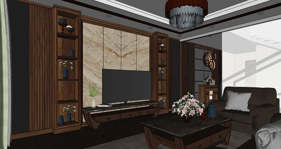 Living Room Sketchup Scene Free Download Modern ID 100000164 (Xuan Khanh)